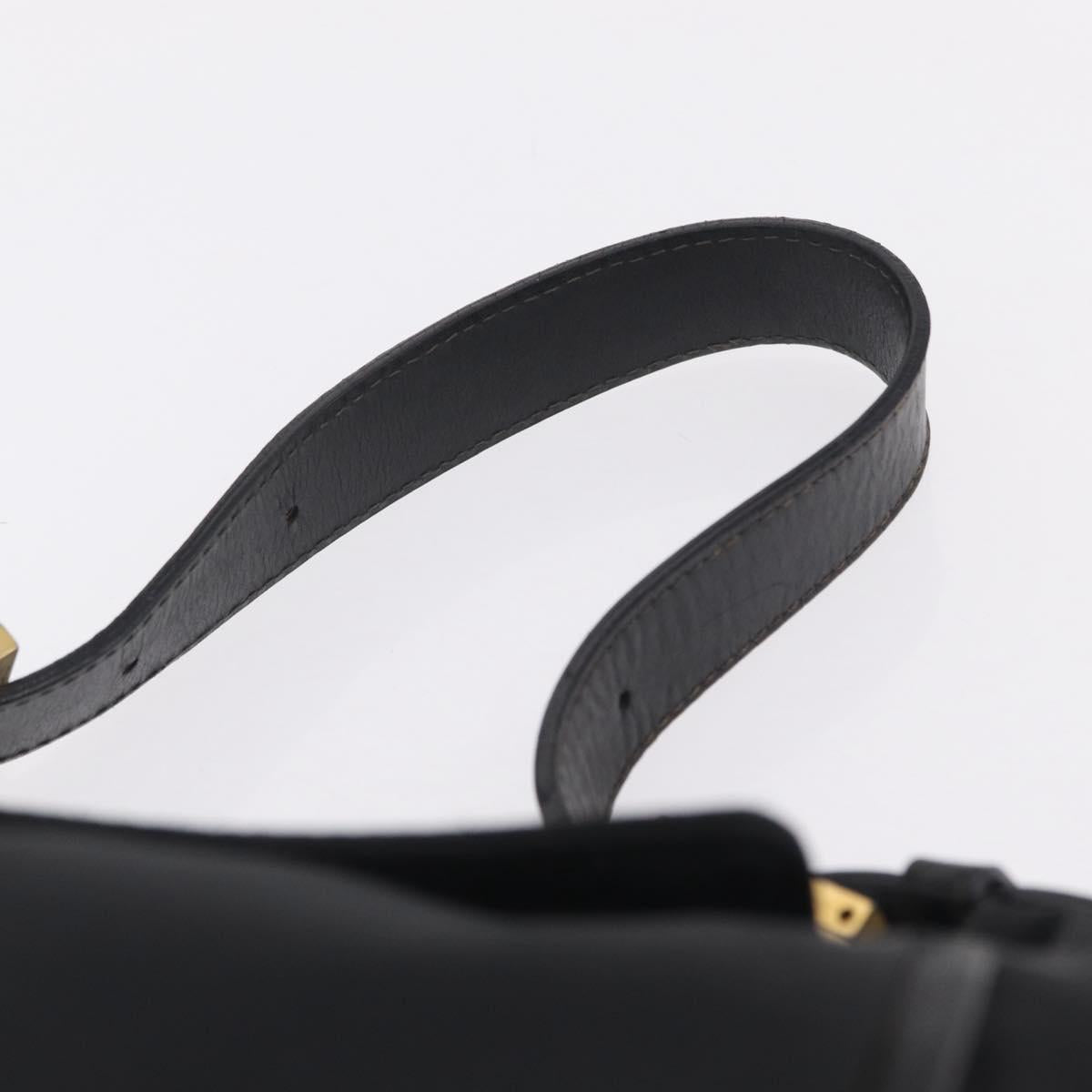 FENDI Hand Bag Nylon Black Gold Tone Auth ep16768