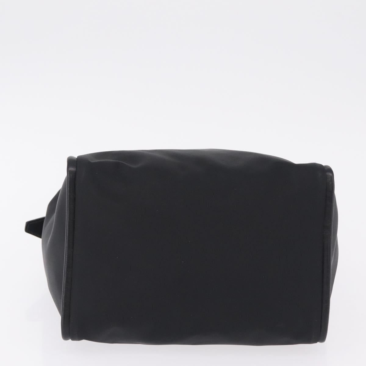 FENDI Hand Bag Nylon Black Gold Tone Auth ep16768