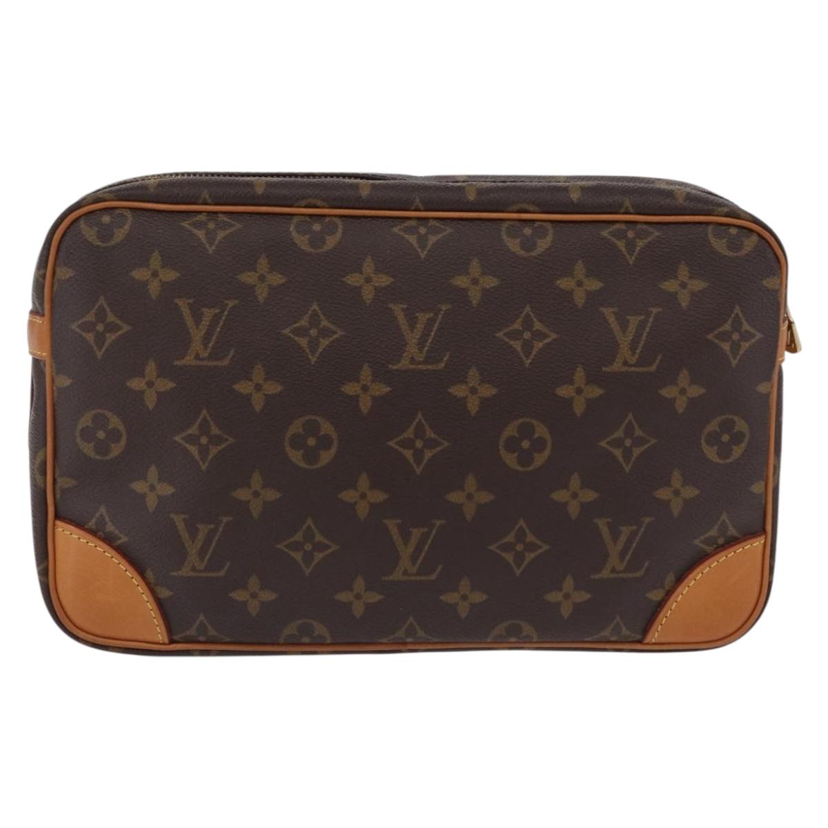 LOUIS VUITTON Monogram Compiegne 28 Clutch Bag M51845 LV Auth ep16769A