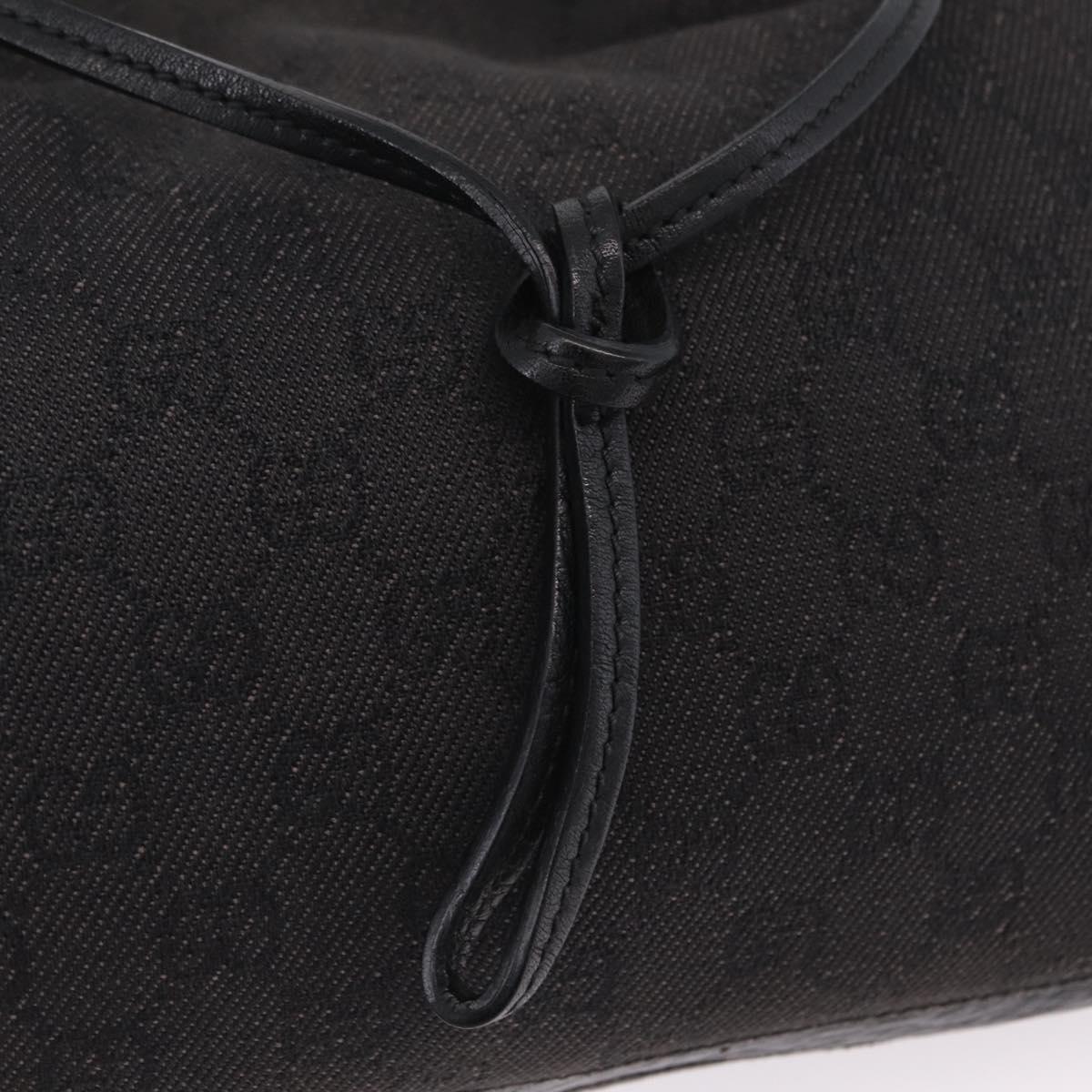 GUCCI GG Canvas Horsebit Shoulder Bag Black 101975 Auth ep16774