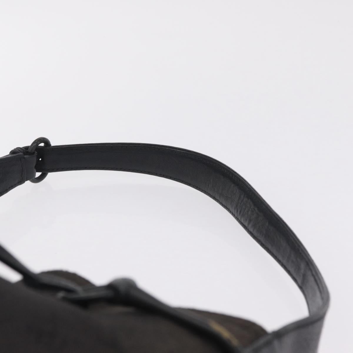 GUCCI GG Canvas Horsebit Shoulder Bag Black 101975 Auth ep16774
