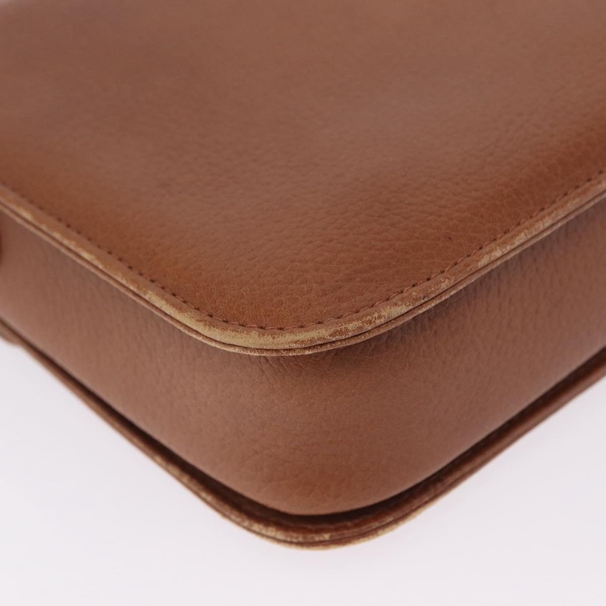 Burberrys Shoulder Bag Leather Brown Gold Tone Auth ep16784