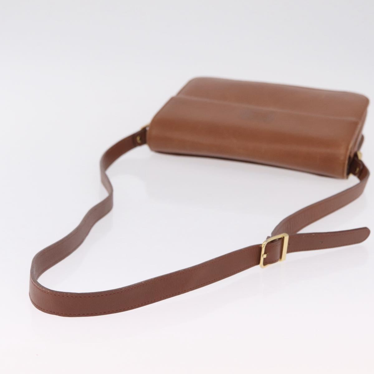 Burberrys Shoulder Bag Leather Brown Gold Tone Auth ep16784