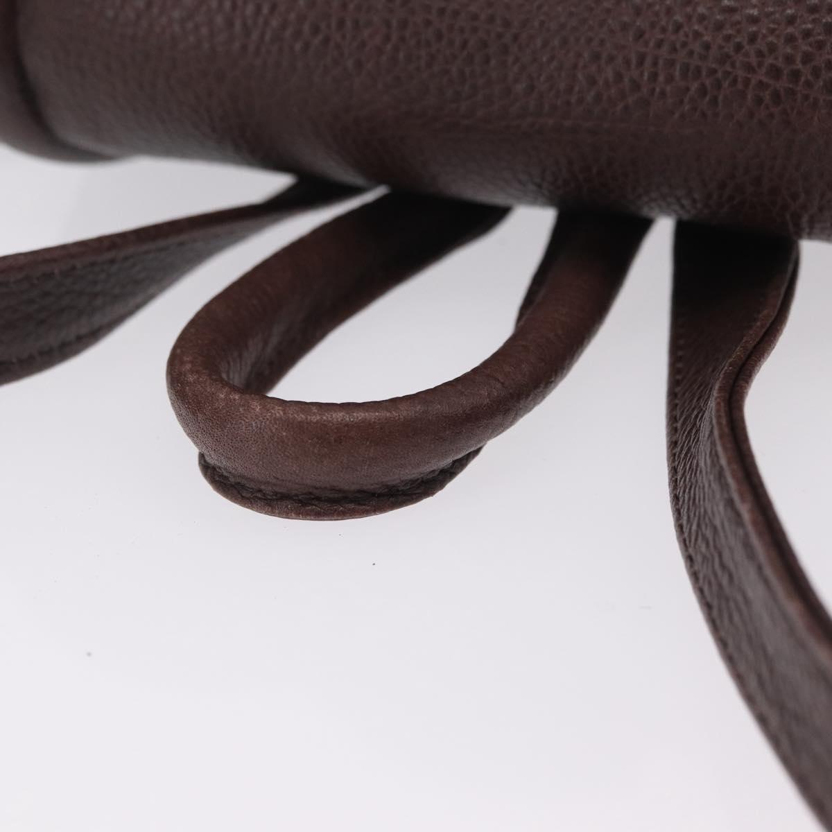 Saint Laurent Backpack Leather Brown Gold Auth ep16787