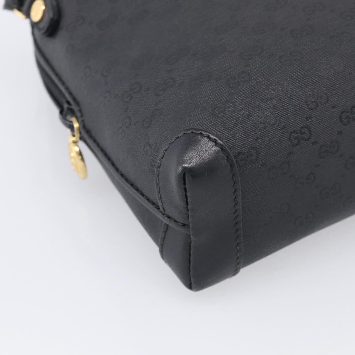 GUCCI Micro GG Shoulder Bag PVC Black Gold Tone 007 115 0093 Auth ep16791