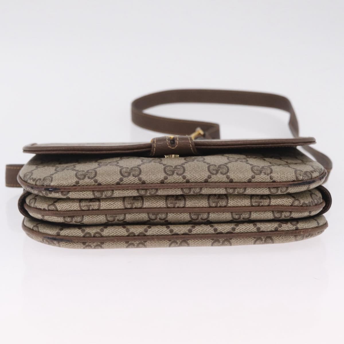 GUCCI GG Supreme Shoulder Bag PVC Beige Gold Tone 001 406 1780 Auth ep16798