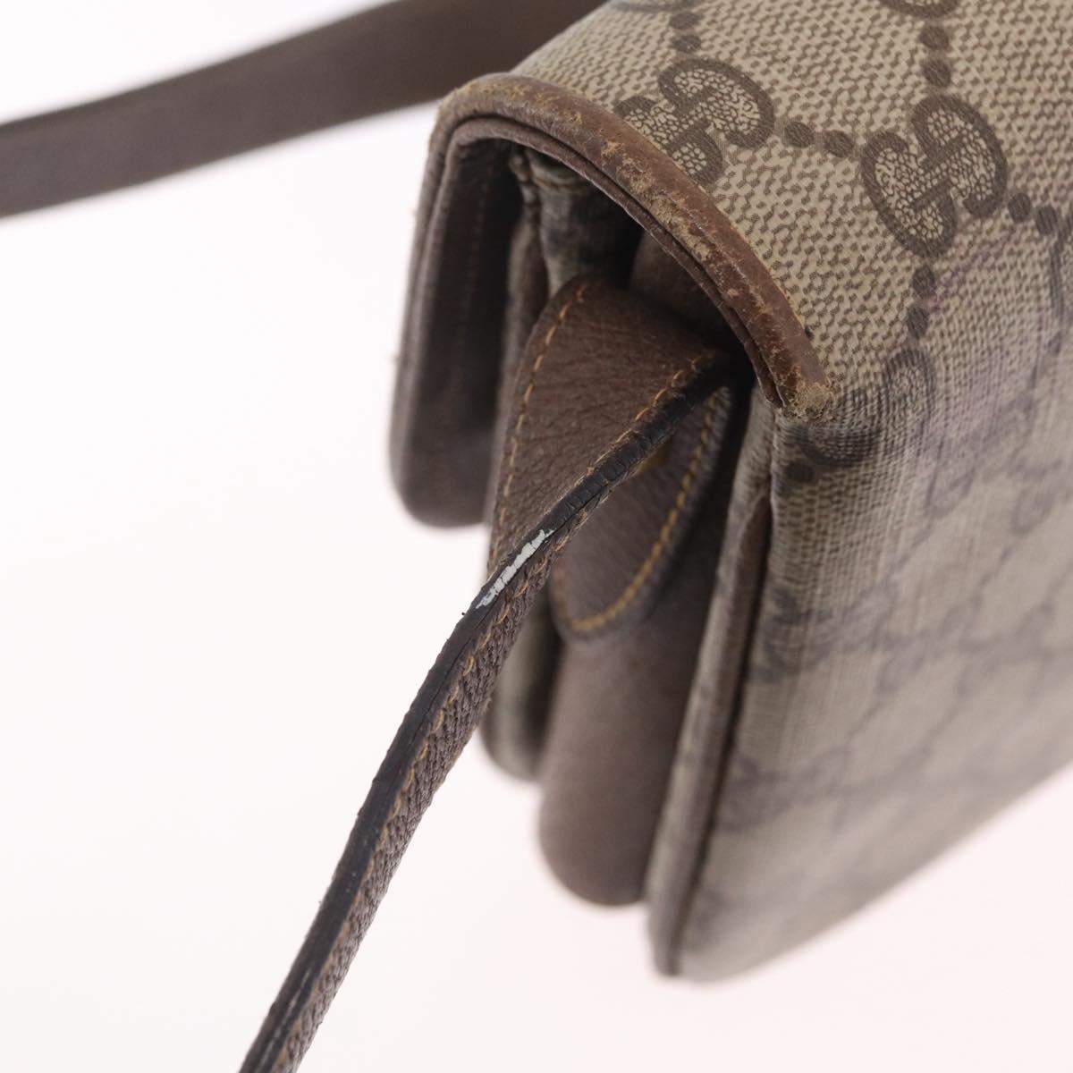 GUCCI GG Supreme Shoulder Bag PVC Beige Gold Tone 001 406 1780 Auth ep16798