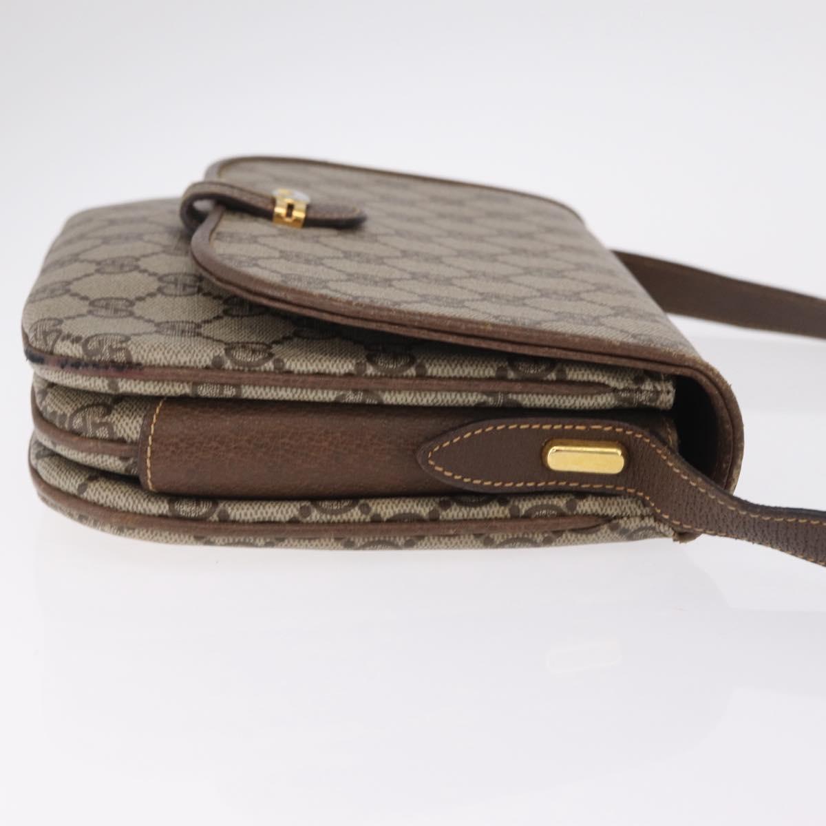 GUCCI GG Supreme Shoulder Bag PVC Beige Gold Tone 001 406 1780 Auth ep16798