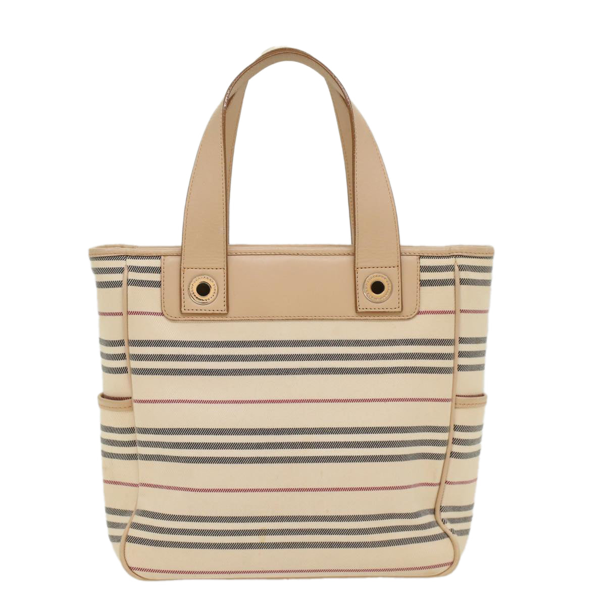 BURBERRY Nova Check Hand Bag Canvas Beige Auth ep1680