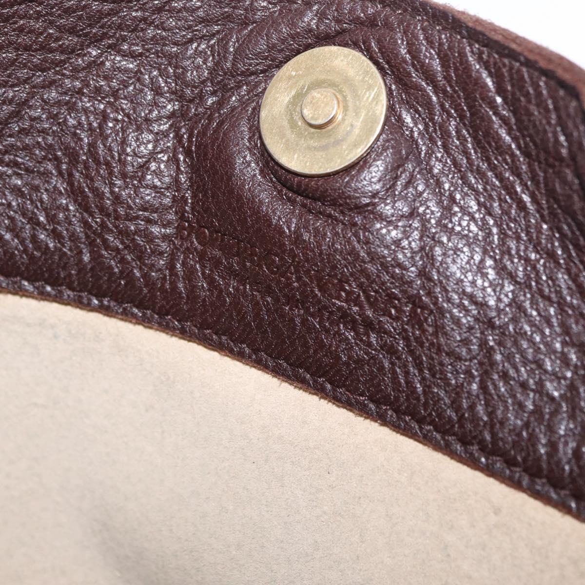 Bottega Veneta Hand Bag Leather Dark Brown Gold Auth ep16802