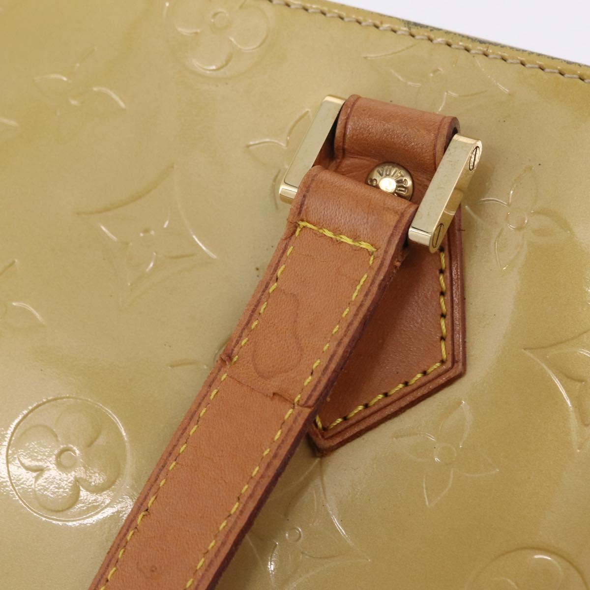 LOUIS VUITTON Monogram Vernis Houston Hand Bag Beige M91004 LV Auth ep16815