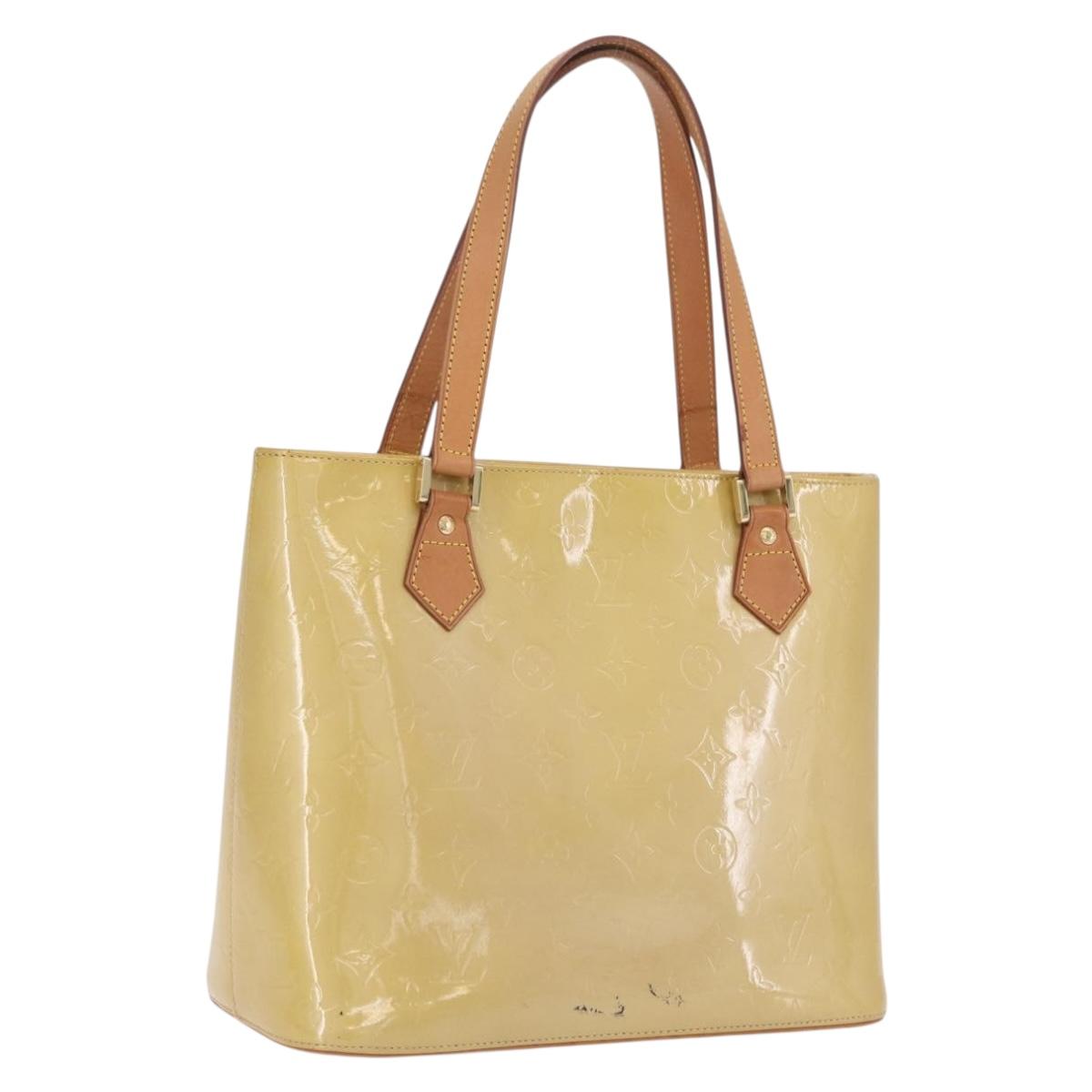 LOUIS VUITTON Monogram Vernis Houston Hand Bag Beige M91004 LV Auth ep16815