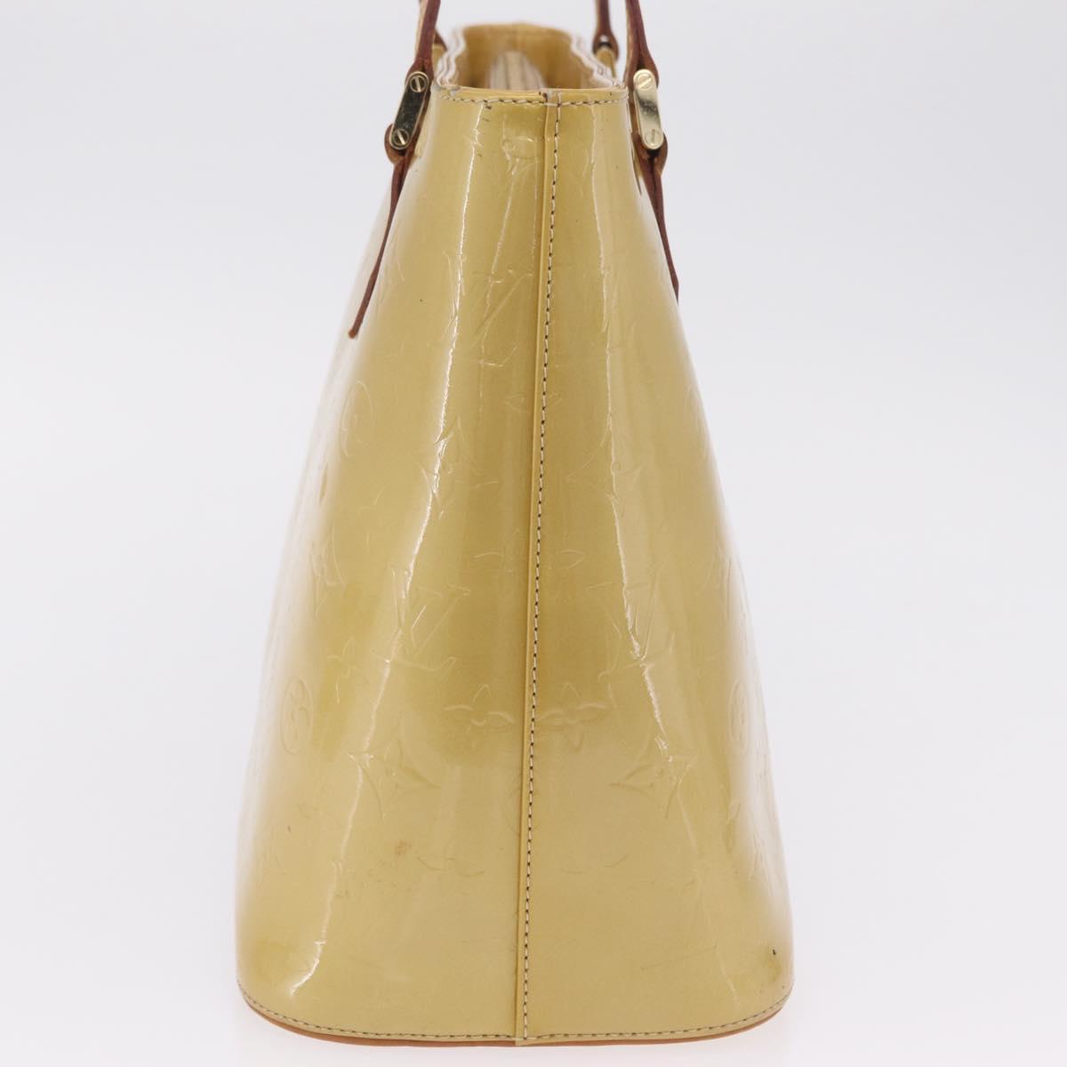 LOUIS VUITTON Monogram Vernis Houston Hand Bag Beige M91004 LV Auth ep16815