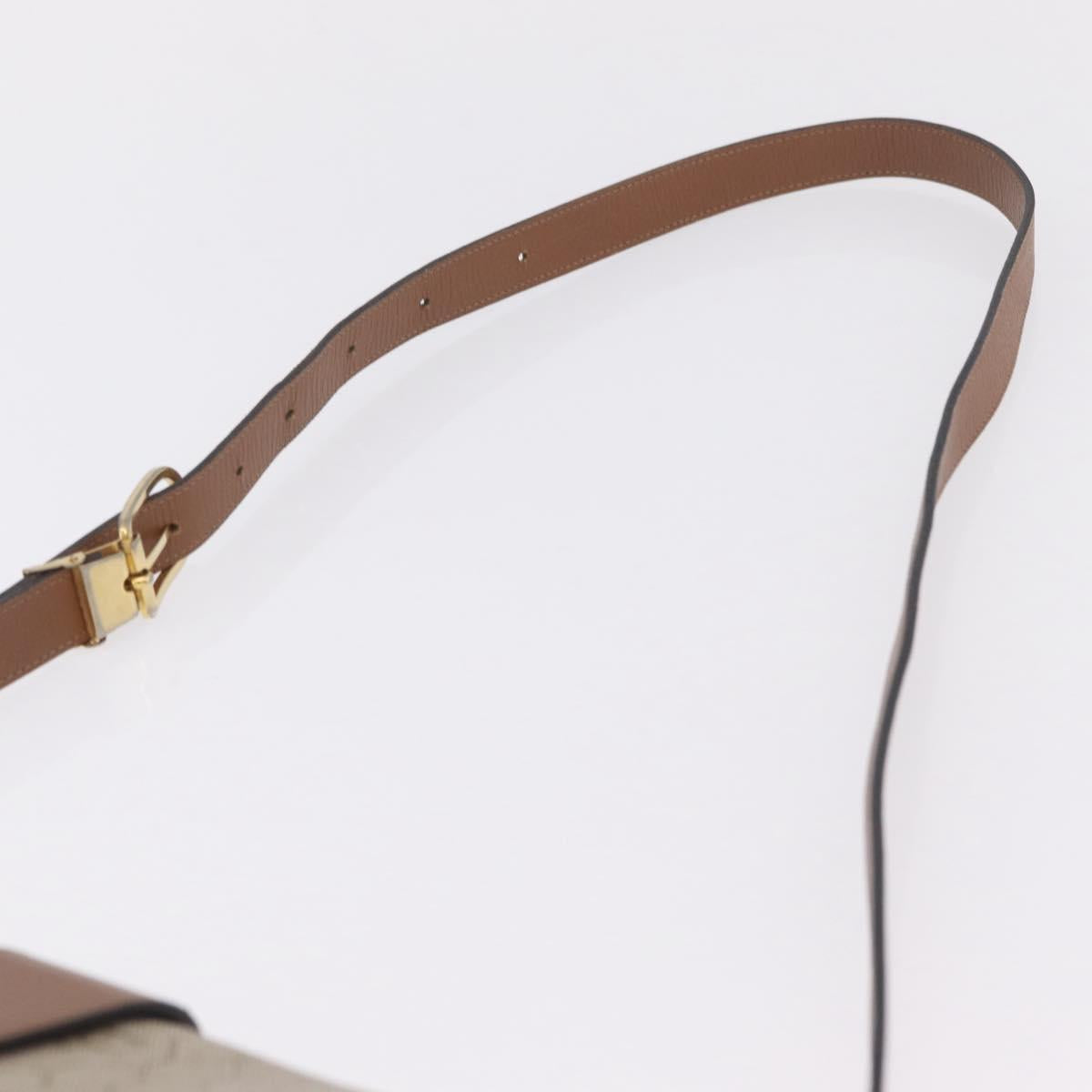 Christian Dior Honeycomb Canvas Shoulder Bag PVC Beige Gold Auth ep16823