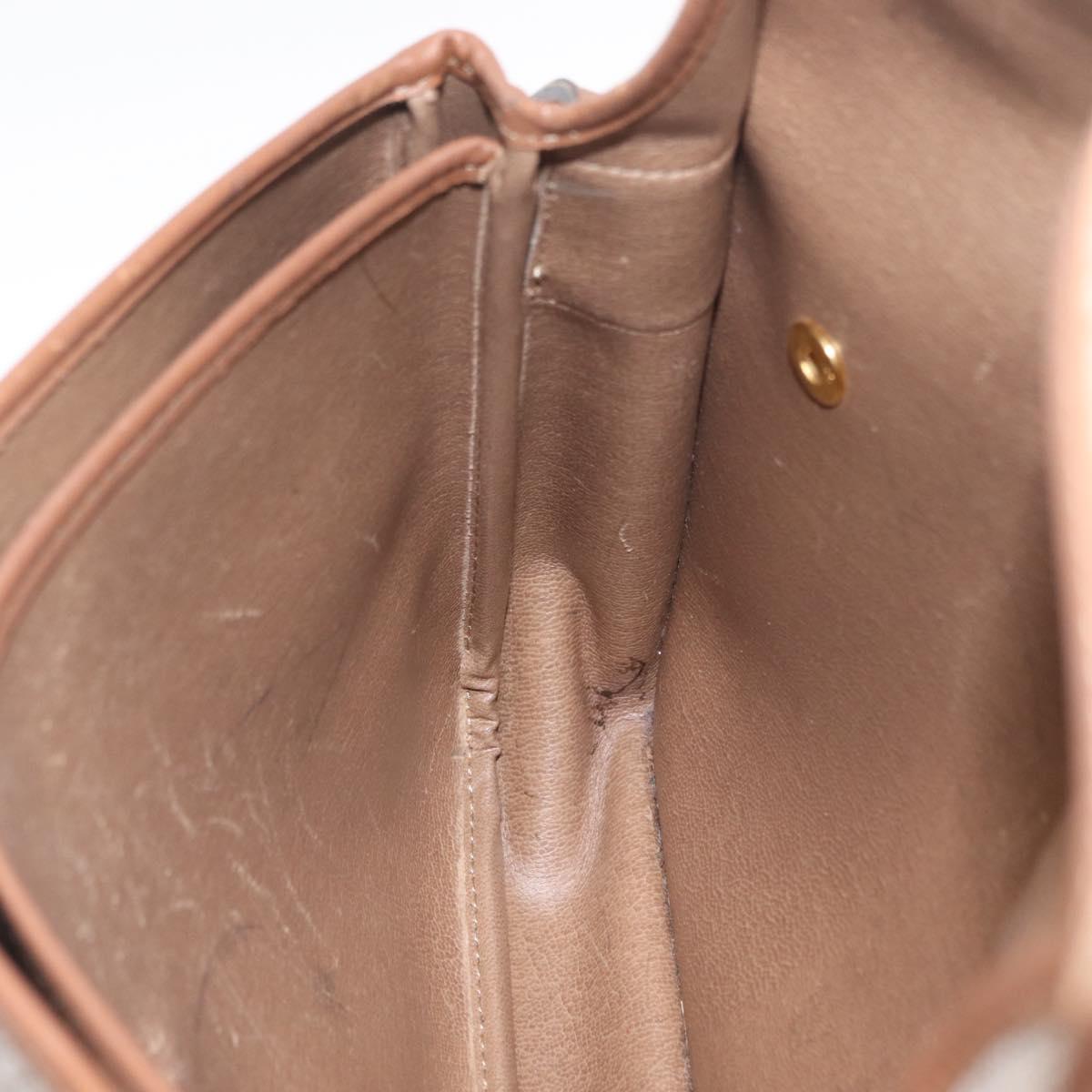 Christian Dior Honeycomb Canvas Shoulder Bag PVC Beige Gold Auth ep16823