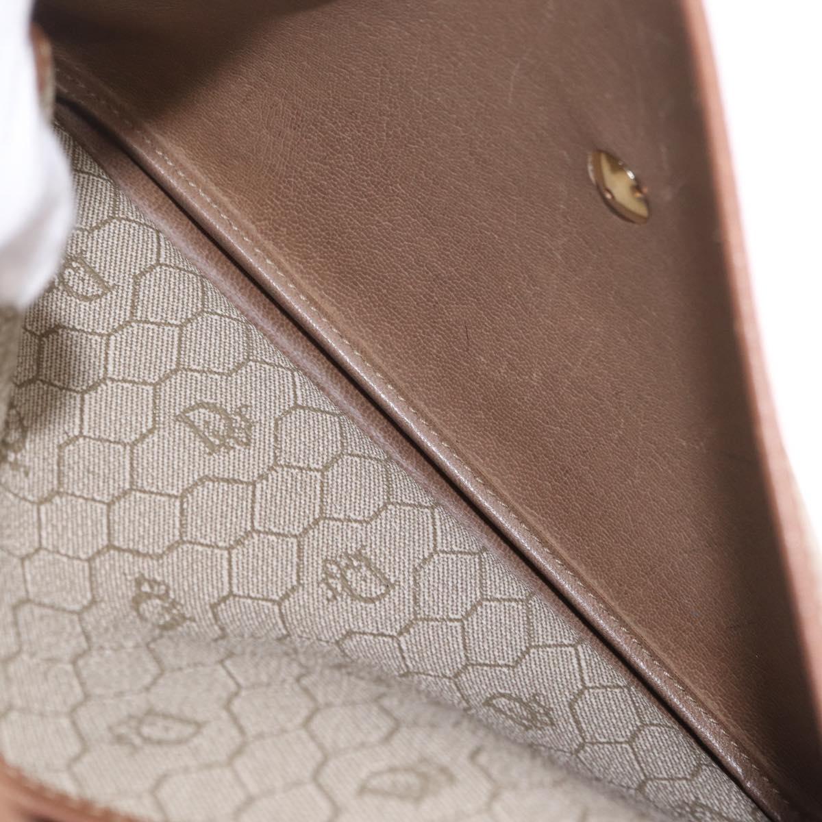 Christian Dior Honeycomb Canvas Shoulder Bag PVC Beige Gold Auth ep16823