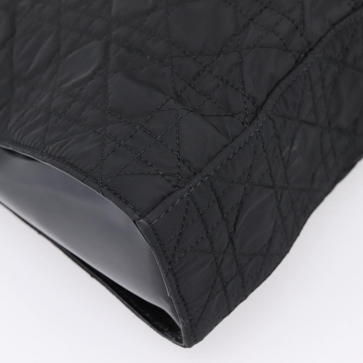 Christian Dior Canage Shoulder Bag Nylon Black Silver Auth ep16826A