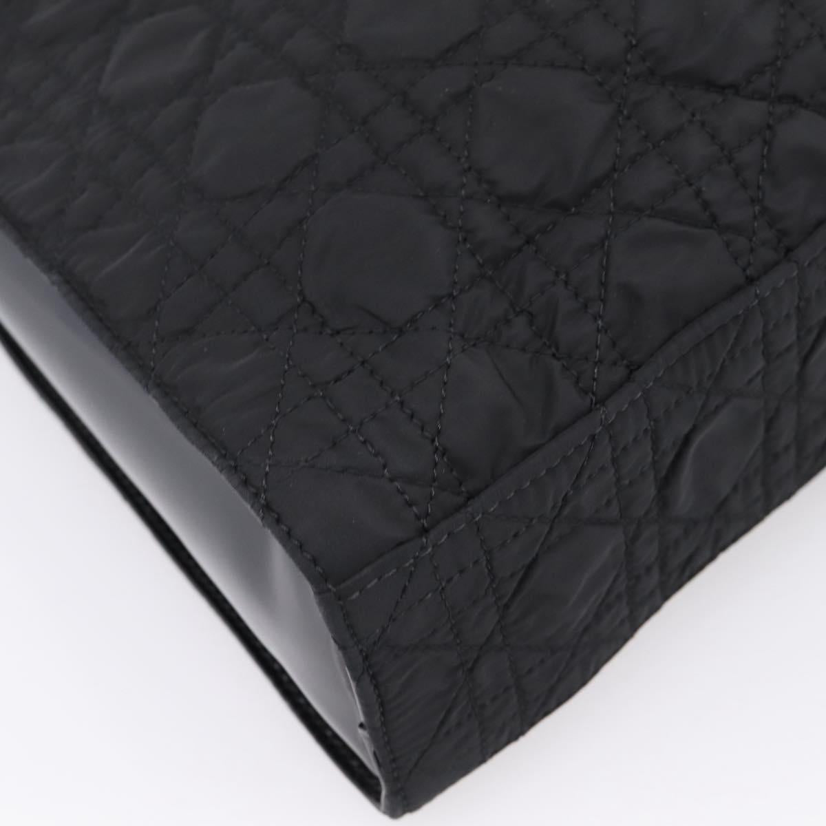 Christian Dior Canage Shoulder Bag Nylon Black Silver Auth ep16826A