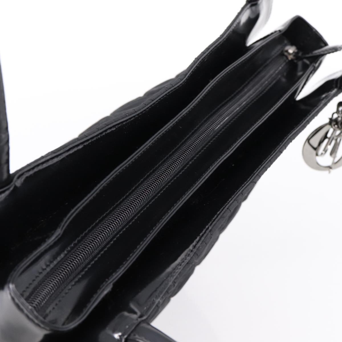 Christian Dior Canage Shoulder Bag Nylon Black Silver Auth ep16826A
