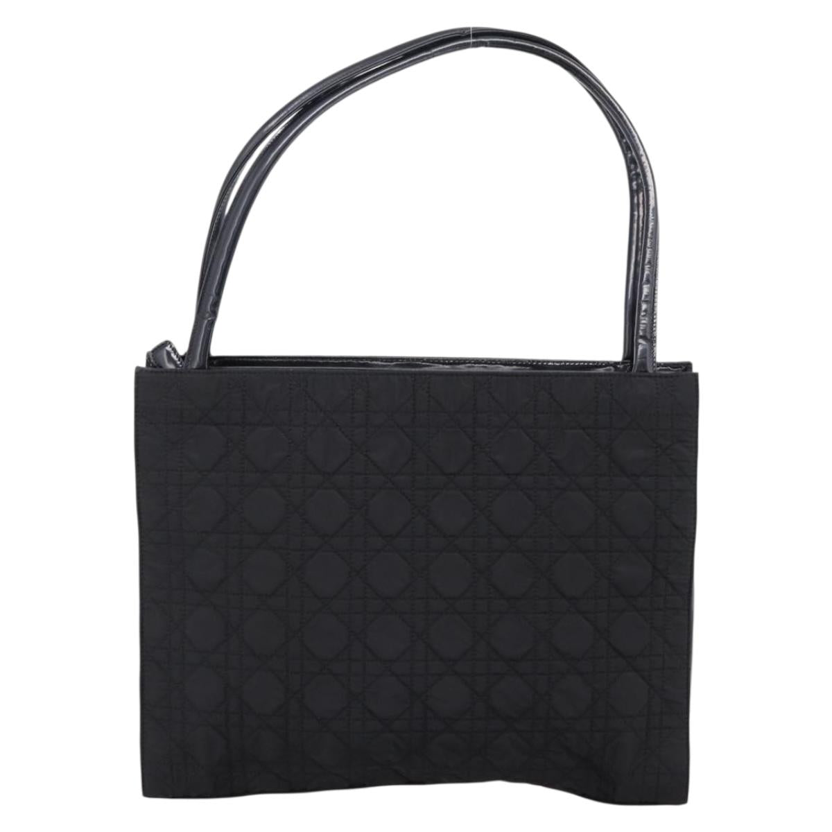 Christian Dior Canage Shoulder Bag Nylon Black Silver Auth ep16826A