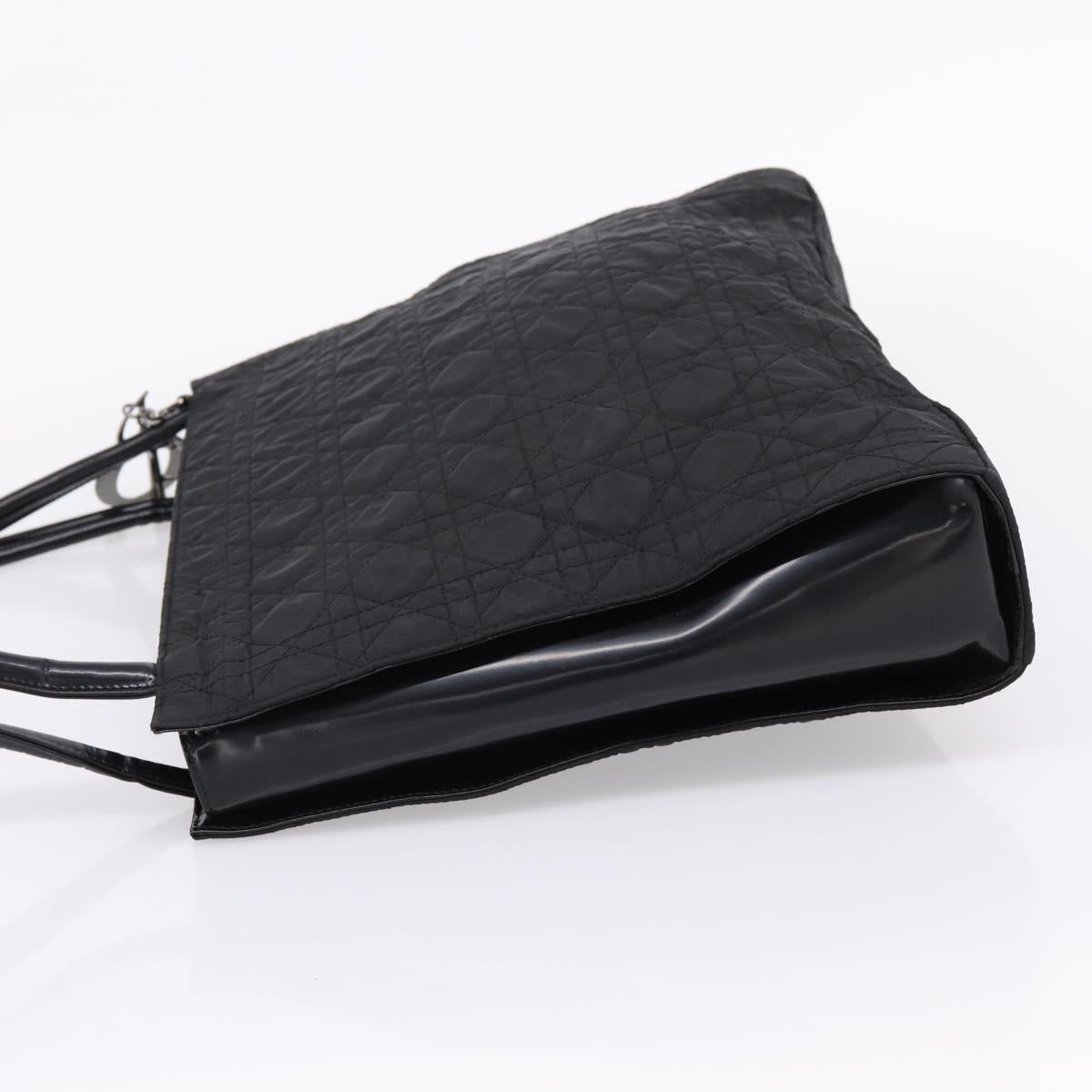 Christian Dior Canage Shoulder Bag Nylon Black Silver Auth ep16826A