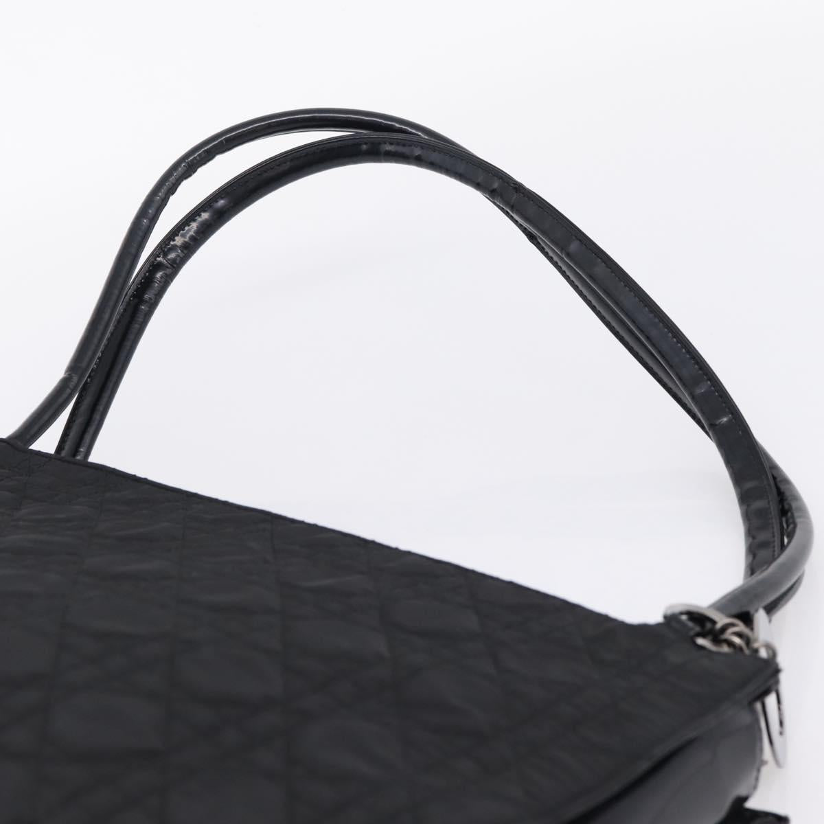 Christian Dior Canage Shoulder Bag Nylon Black Silver Auth ep16826A