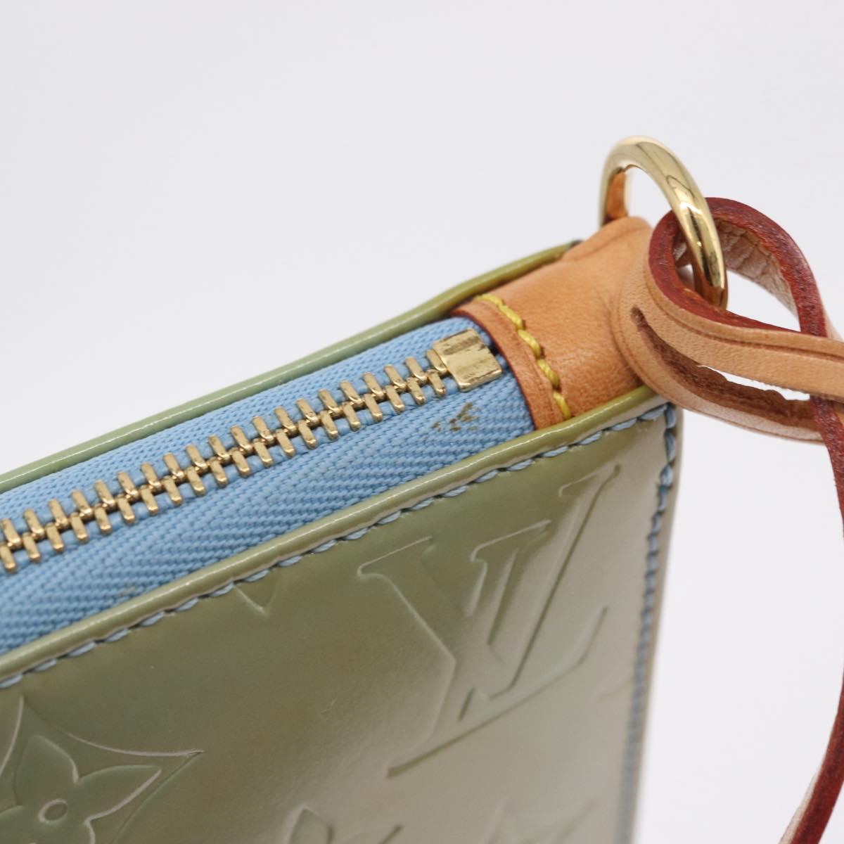 LOUIS VUITTON Monogram Vernis Lexington Pouch Baby Blue M91011 LV Auth ep16827A