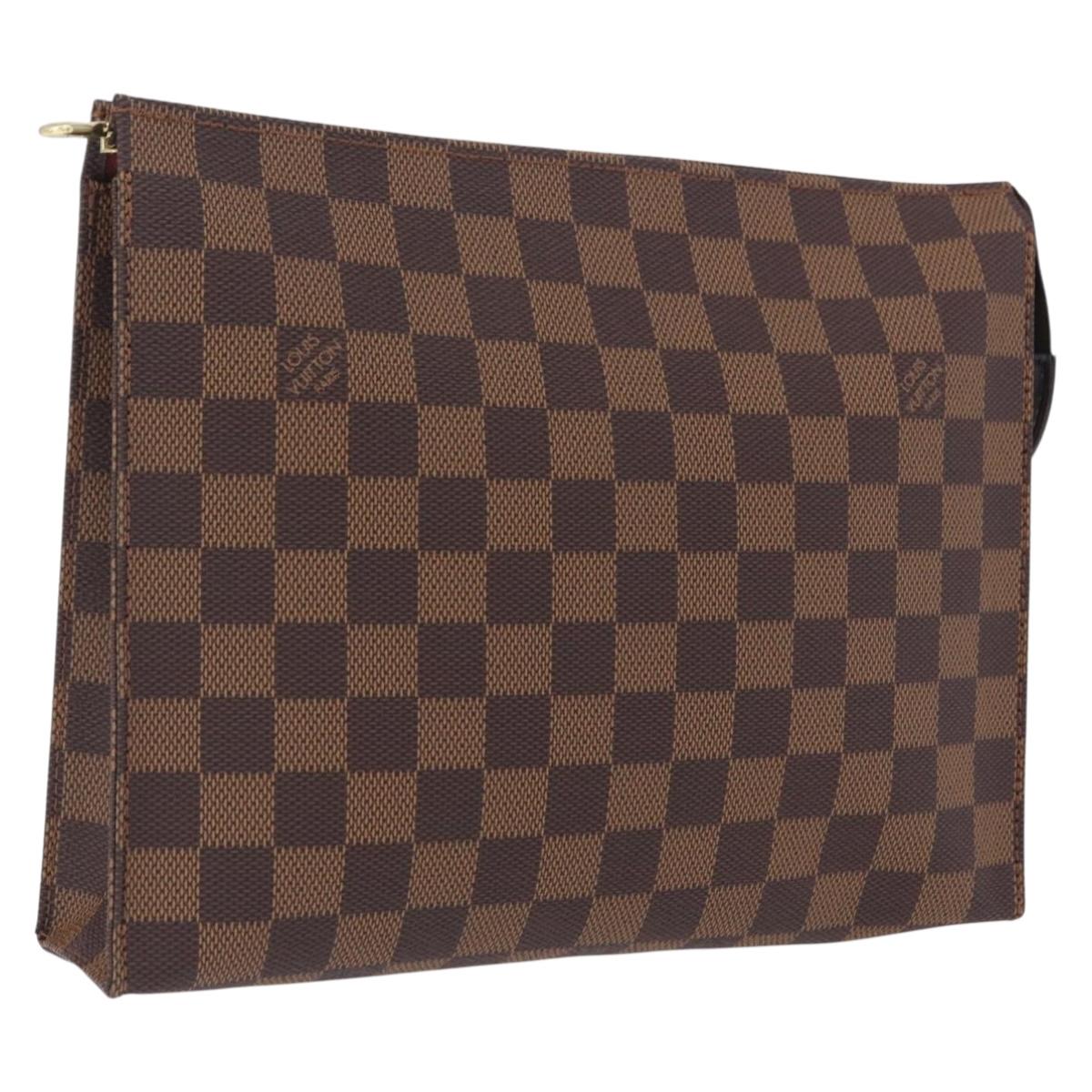 LOUIS VUITTON Damier Ebene Poche Toilette 26 Pouch N47543 LV Auth ep16830A