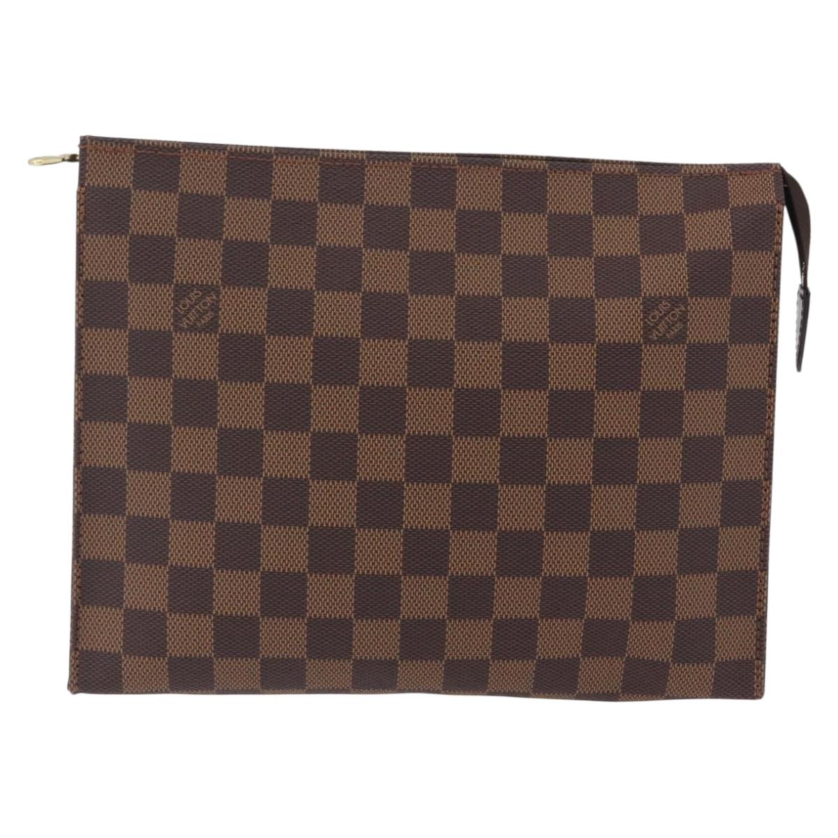 LOUIS VUITTON Damier Ebene Poche Toilette 26 Pouch N47543 LV Auth ep16830A