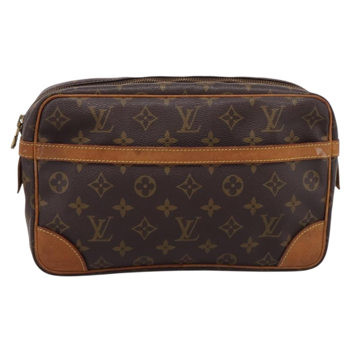 LOUIS VUITTON Monogram Compiegne 28 Clutch Bag M51845 LV Auth ep16843