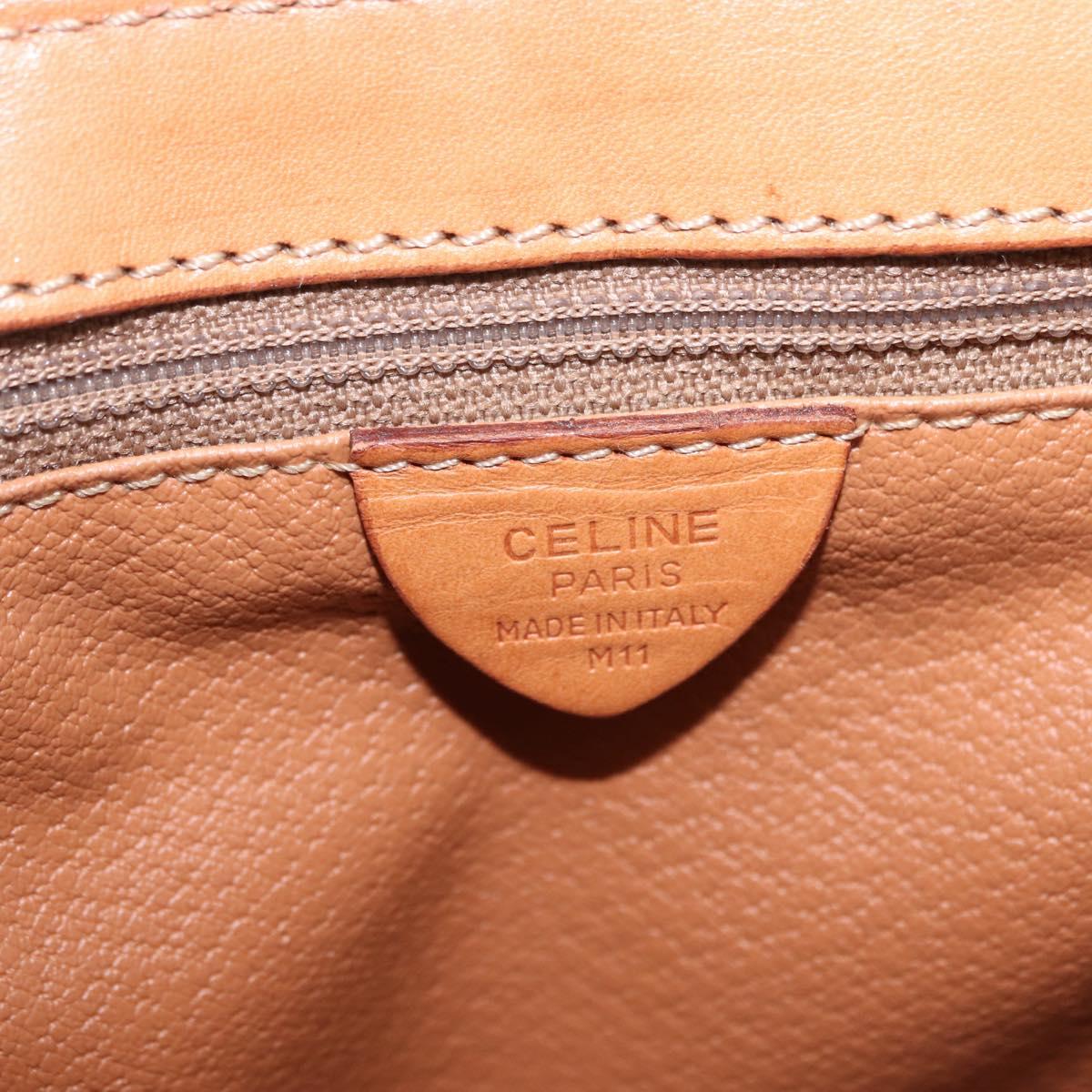 CELINE Macadam Canvas Shoulder Bag PVC Leather Brown Gold Auth ep16848A