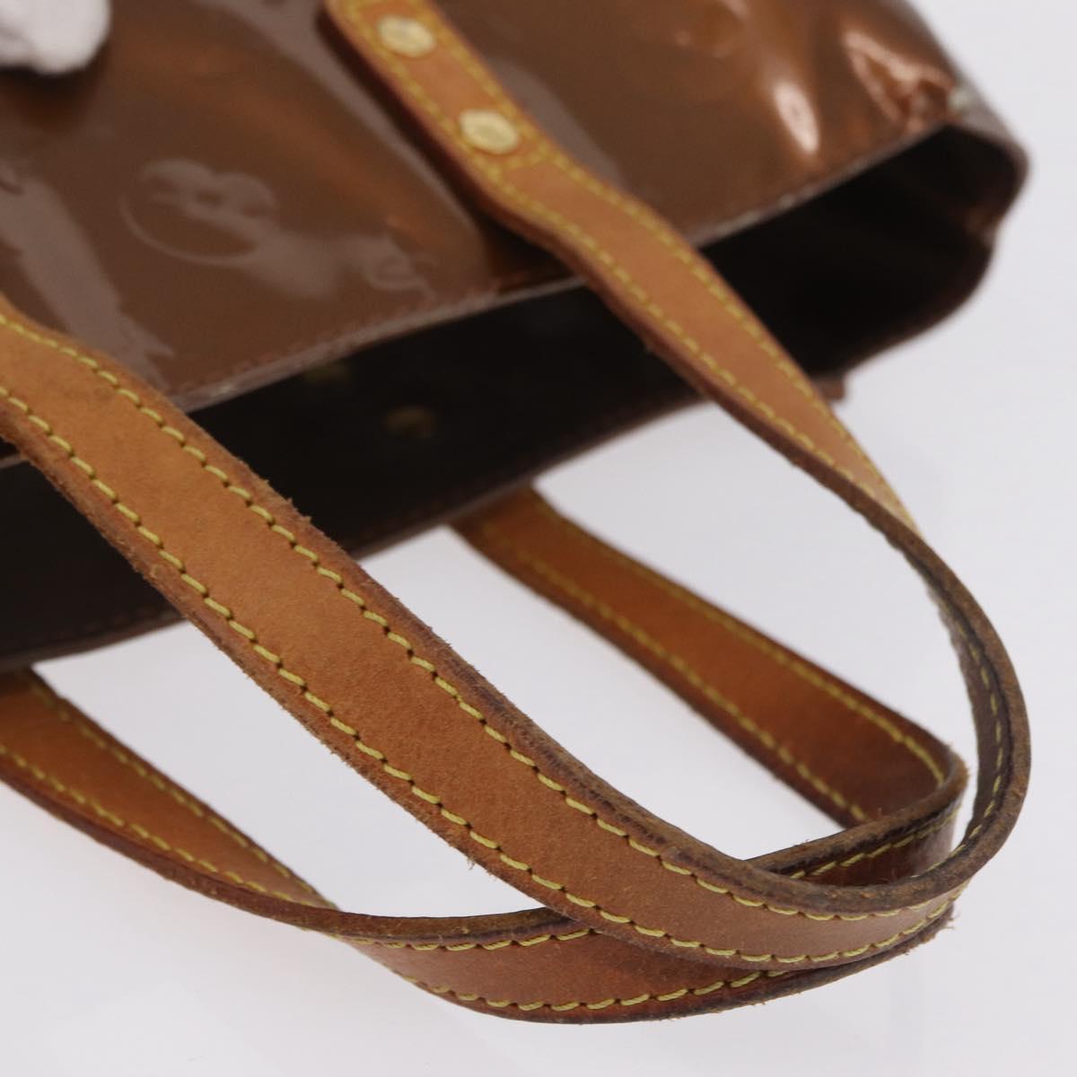 LOUIS VUITTON Monogram Vernis Reade PM Hand Bag Bronze M91146 LV Auth ep16851