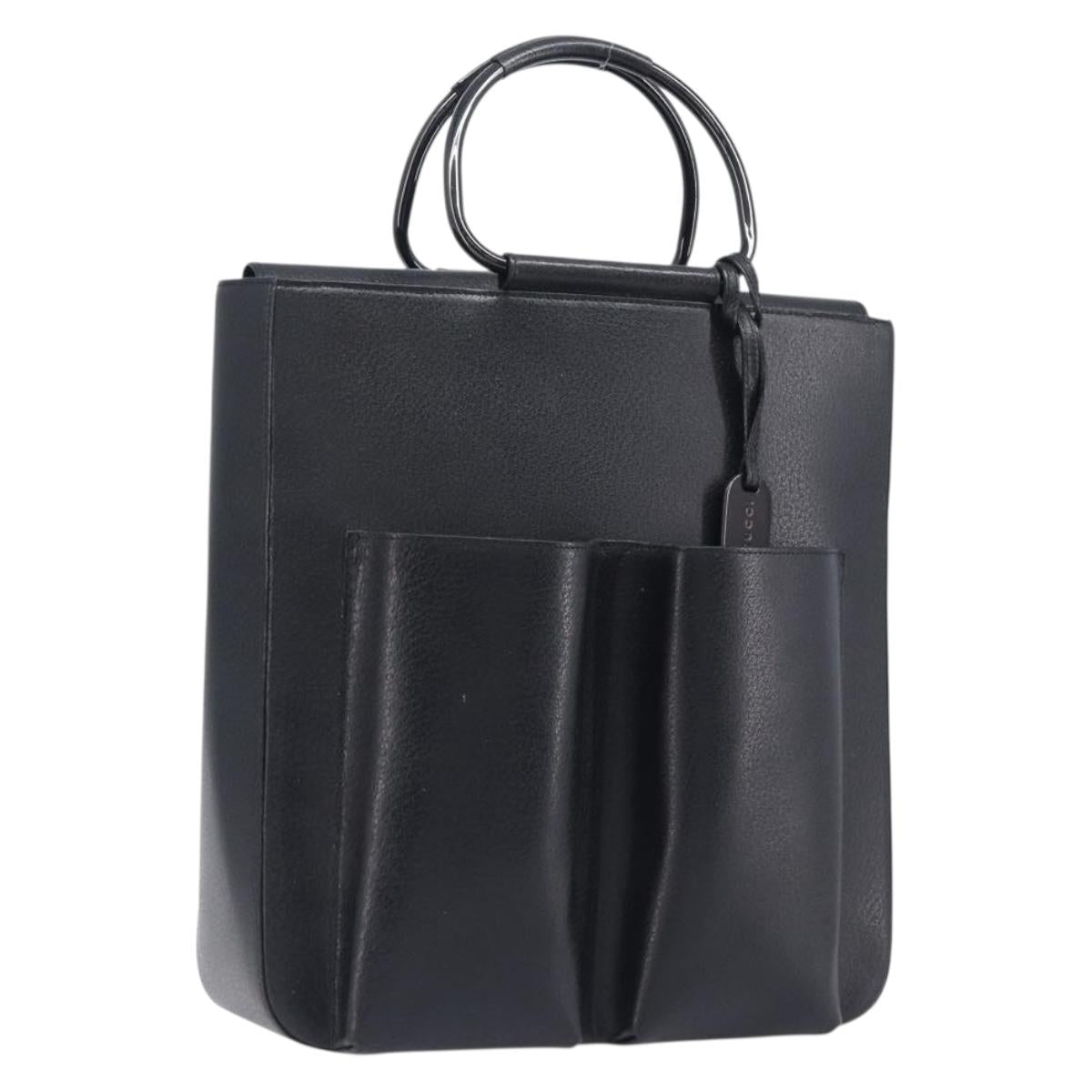 GUCCI Hand Bag Leather Black 002 1118 0462 Auth ep16869