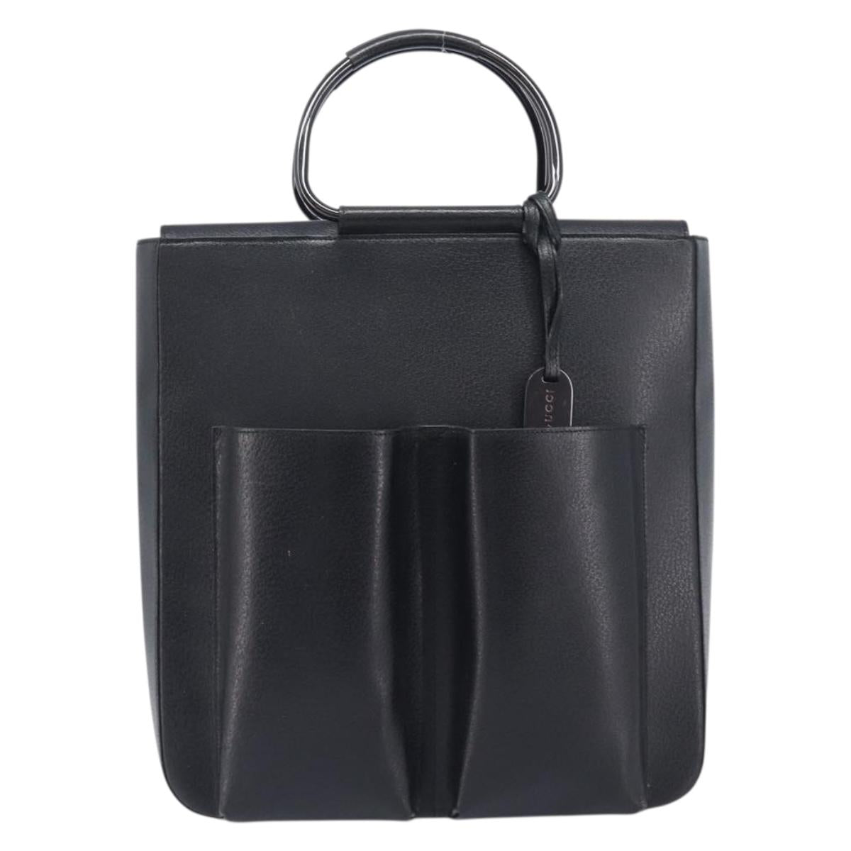GUCCI Hand Bag Leather Black 002 1118 0462 Auth ep16869