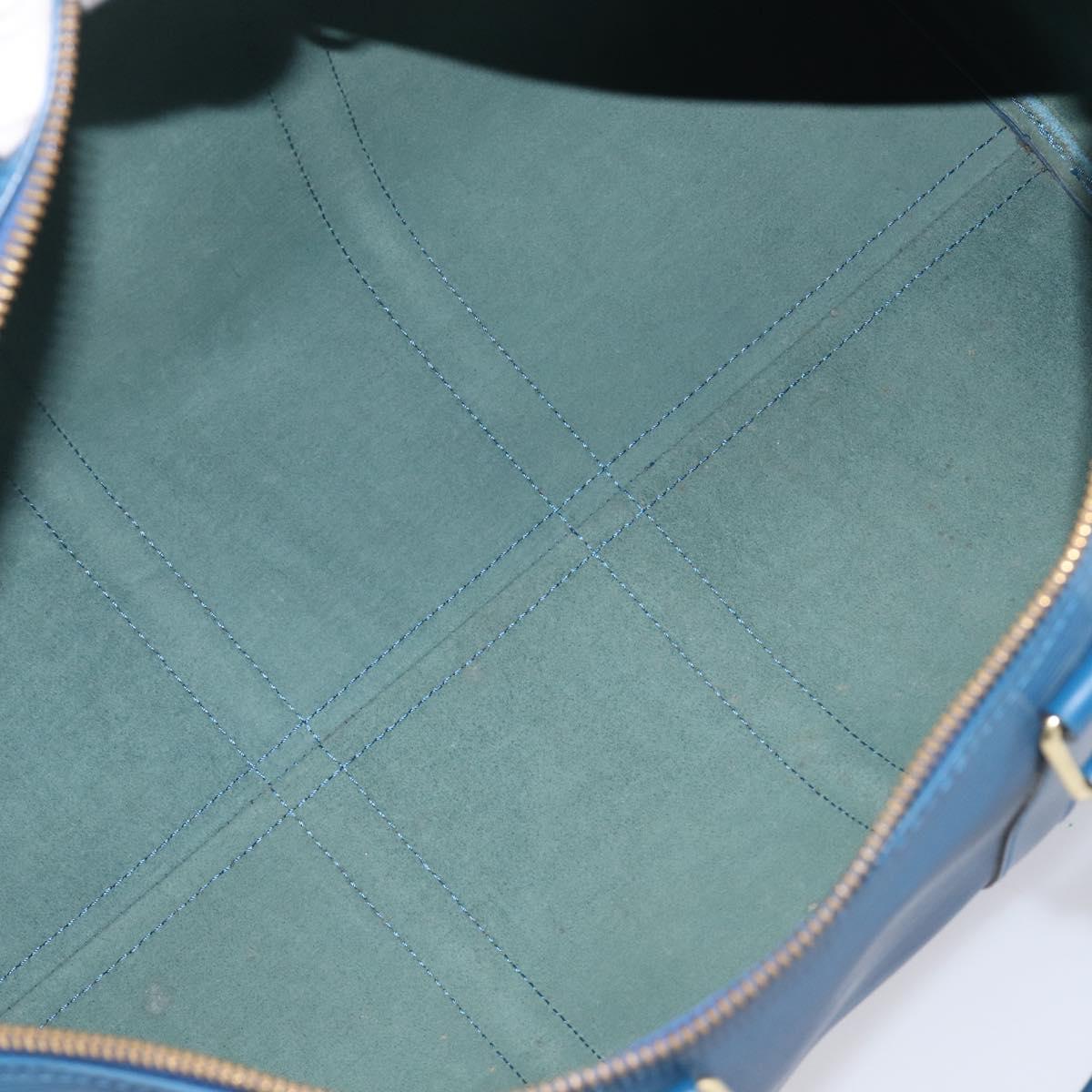 LOUIS VUITTON Epi Keepall 50 Boston Bag Blue M42965 LV Auth ep16874V