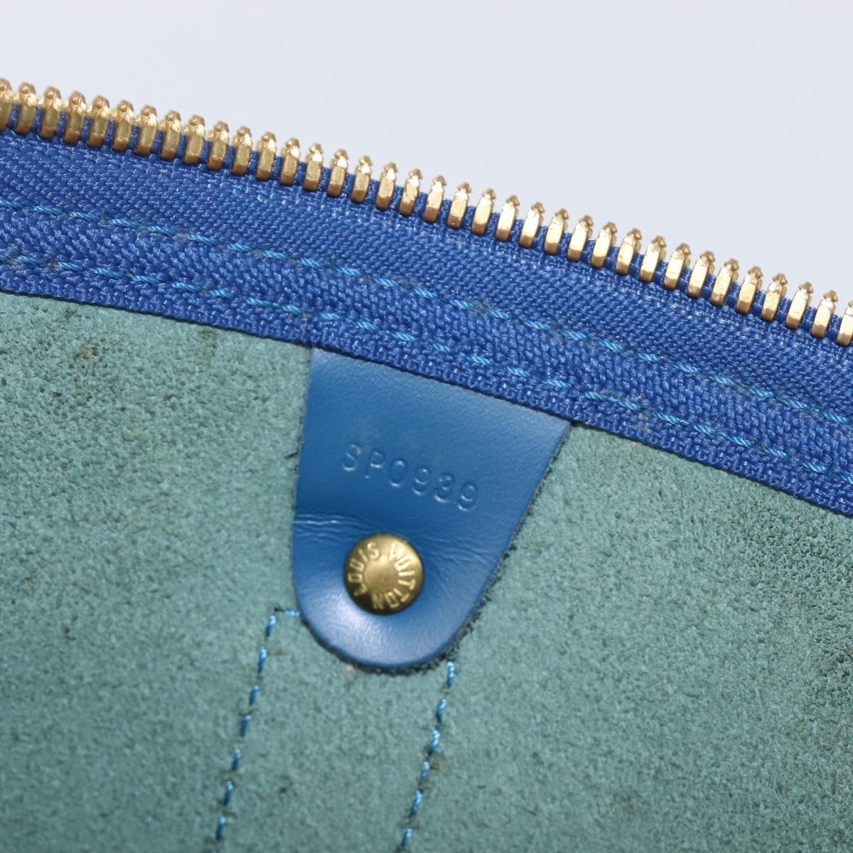 LOUIS VUITTON Epi Keepall 50 Boston Bag Blue M42965 LV Auth ep16874V
