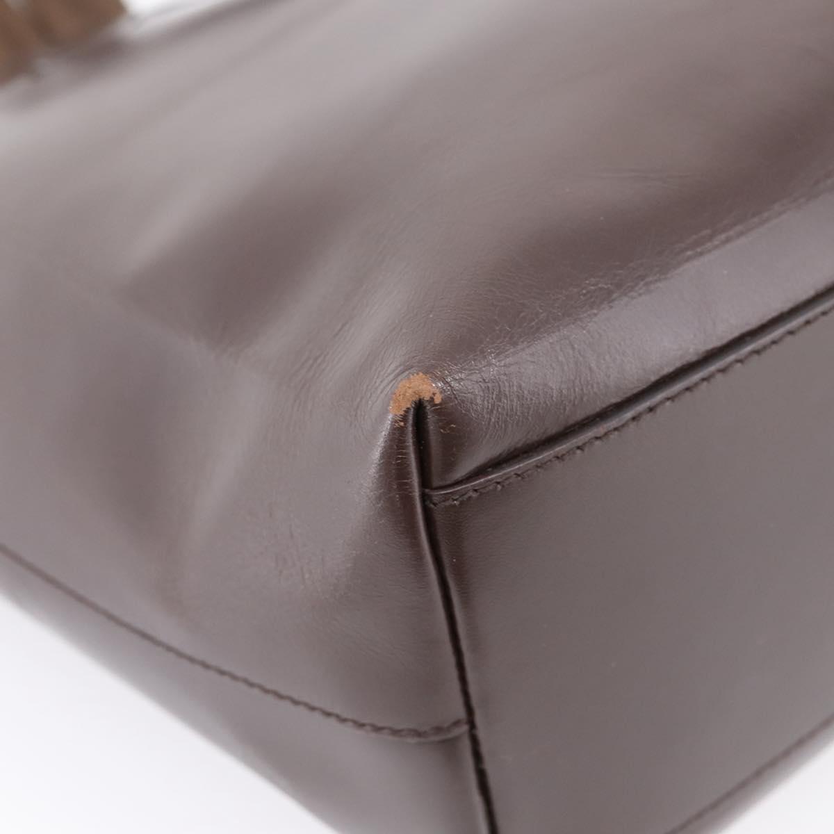 PRADA Tote Bag Leather Brown Auth ep16886