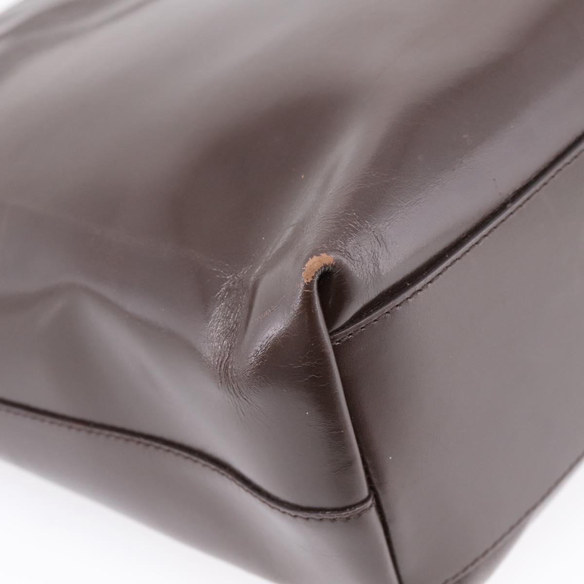 PRADA Tote Bag Leather Brown Auth ep16886