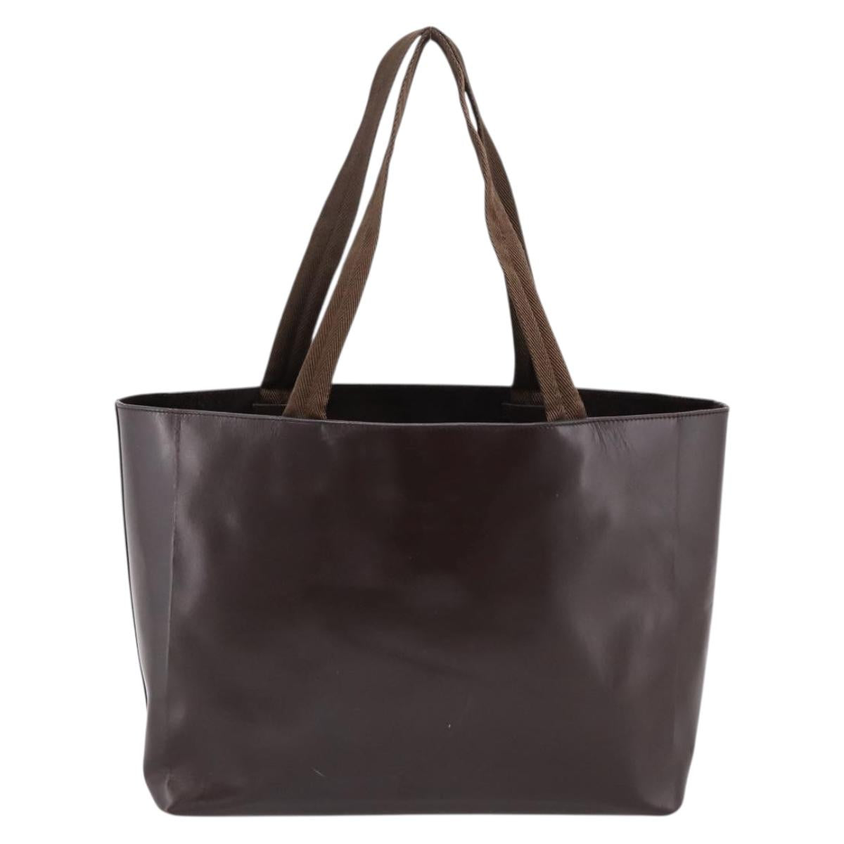 PRADA Tote Bag Leather Brown Auth ep16886