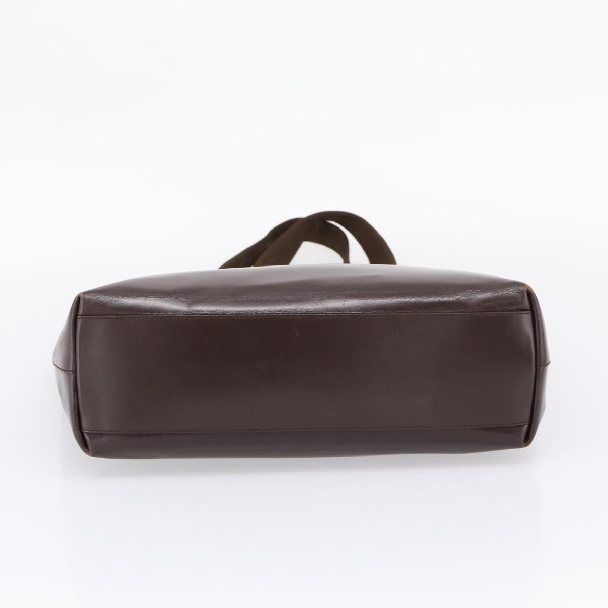 PRADA Tote Bag Leather Brown Auth ep16886