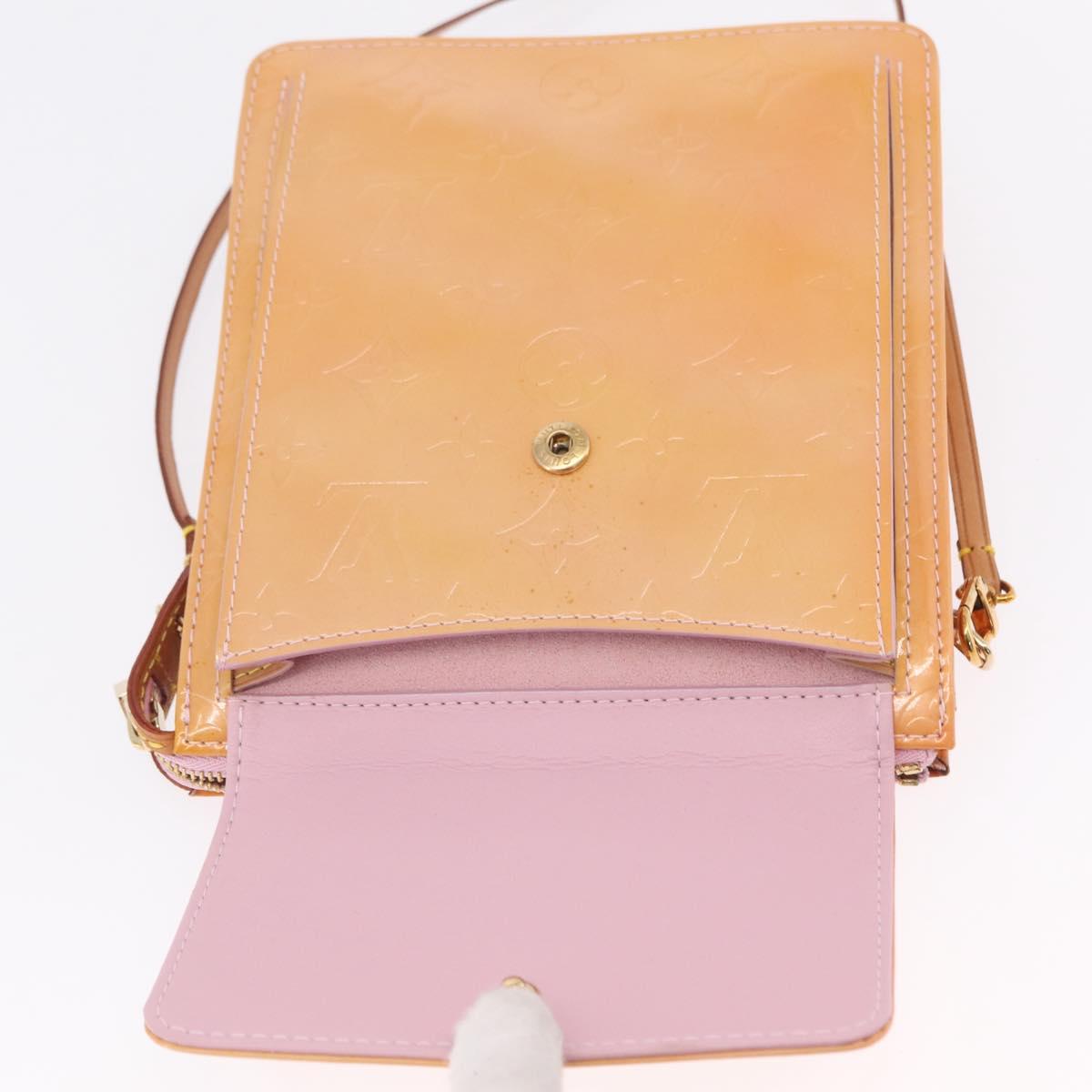 LOUIS VUITTON Vernis Motto Pouch Marshmallow Pink M91312 LV Auth ep16896A