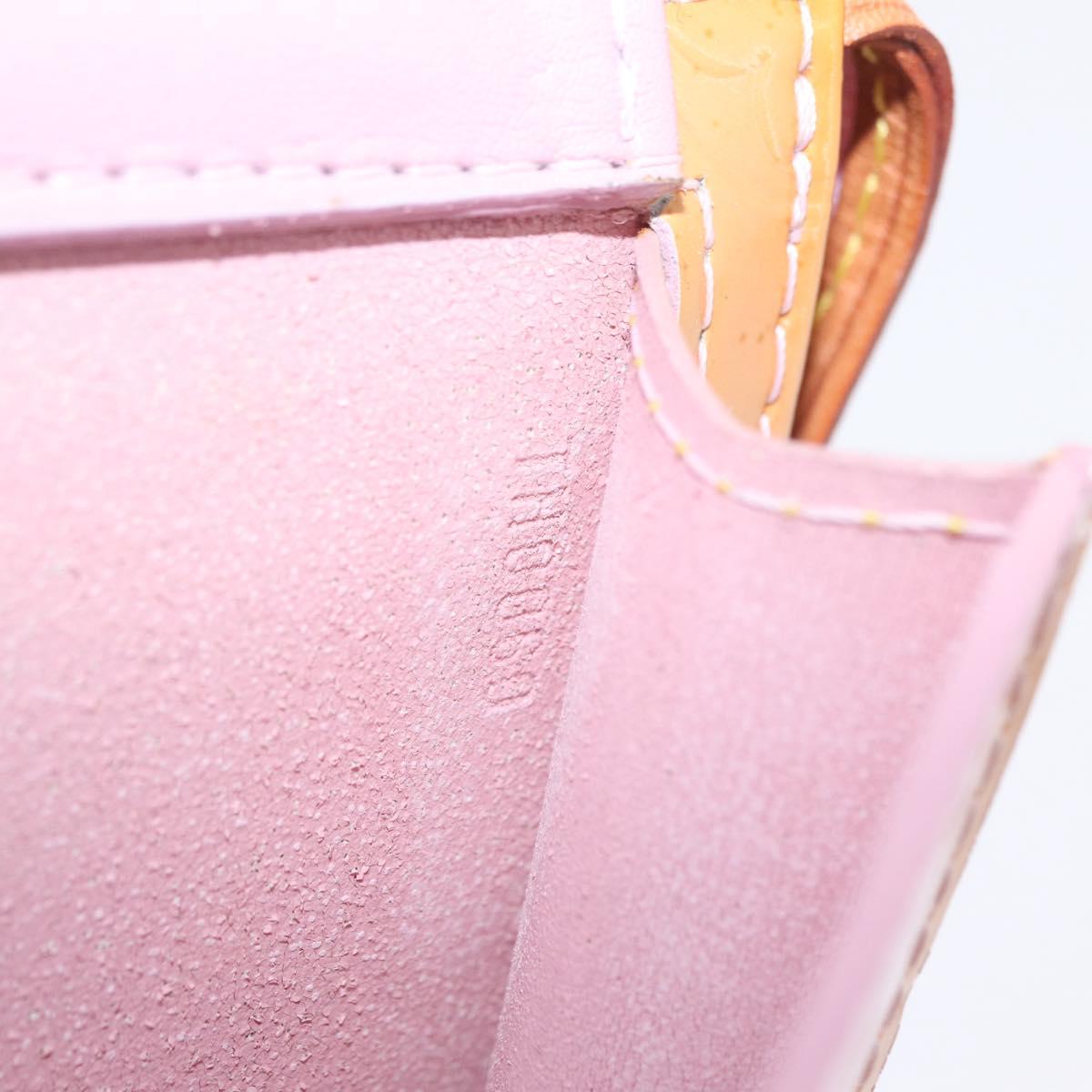 LOUIS VUITTON Vernis Motto Pouch Marshmallow Pink M91312 LV Auth ep16896A