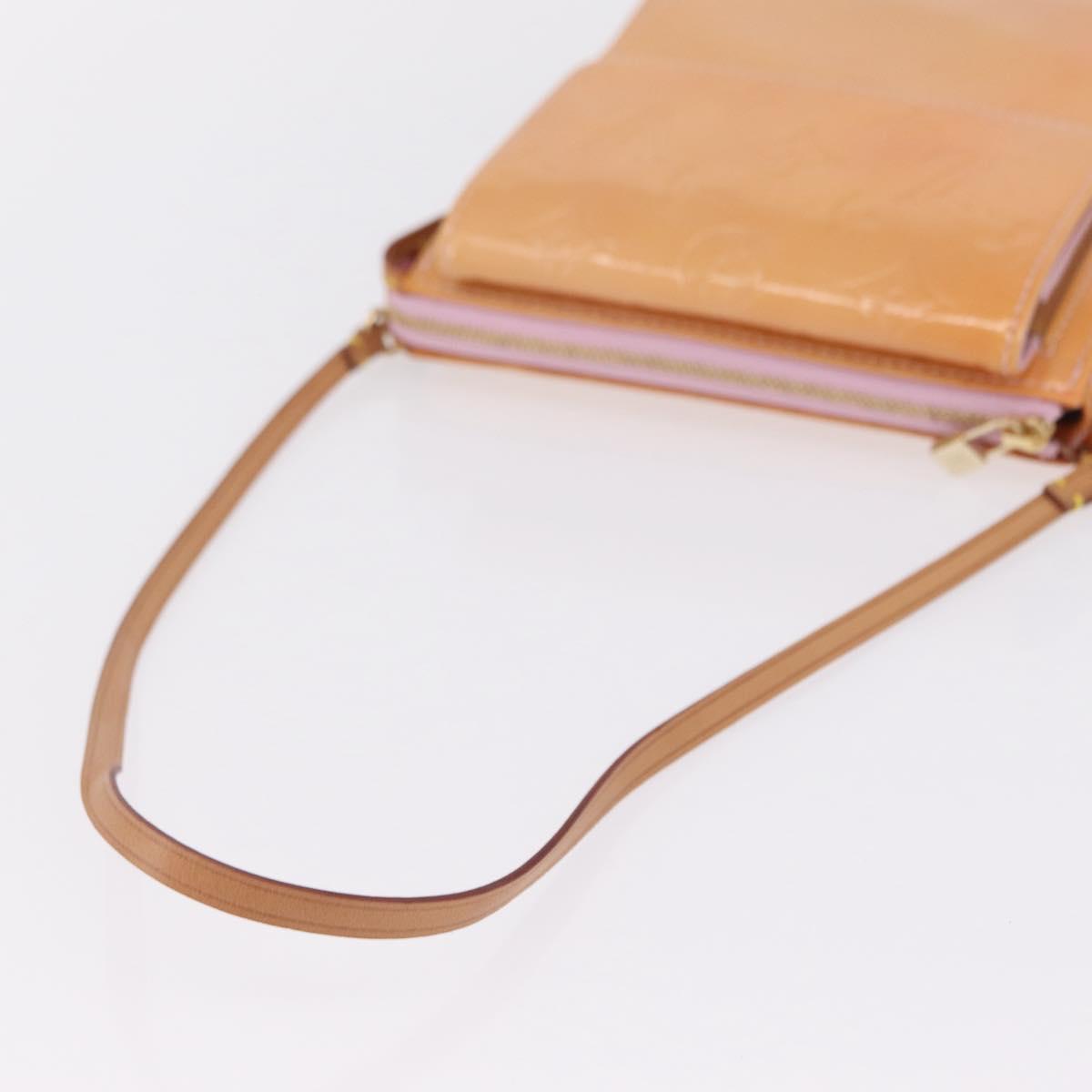 LOUIS VUITTON Vernis Motto Pouch Marshmallow Pink M91312 LV Auth ep16896A