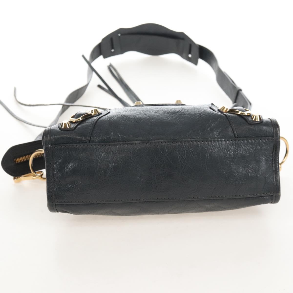 Balenciaga Classic Mini City Hand Bag Leather Gold Gray 300295 Auth ep16932M