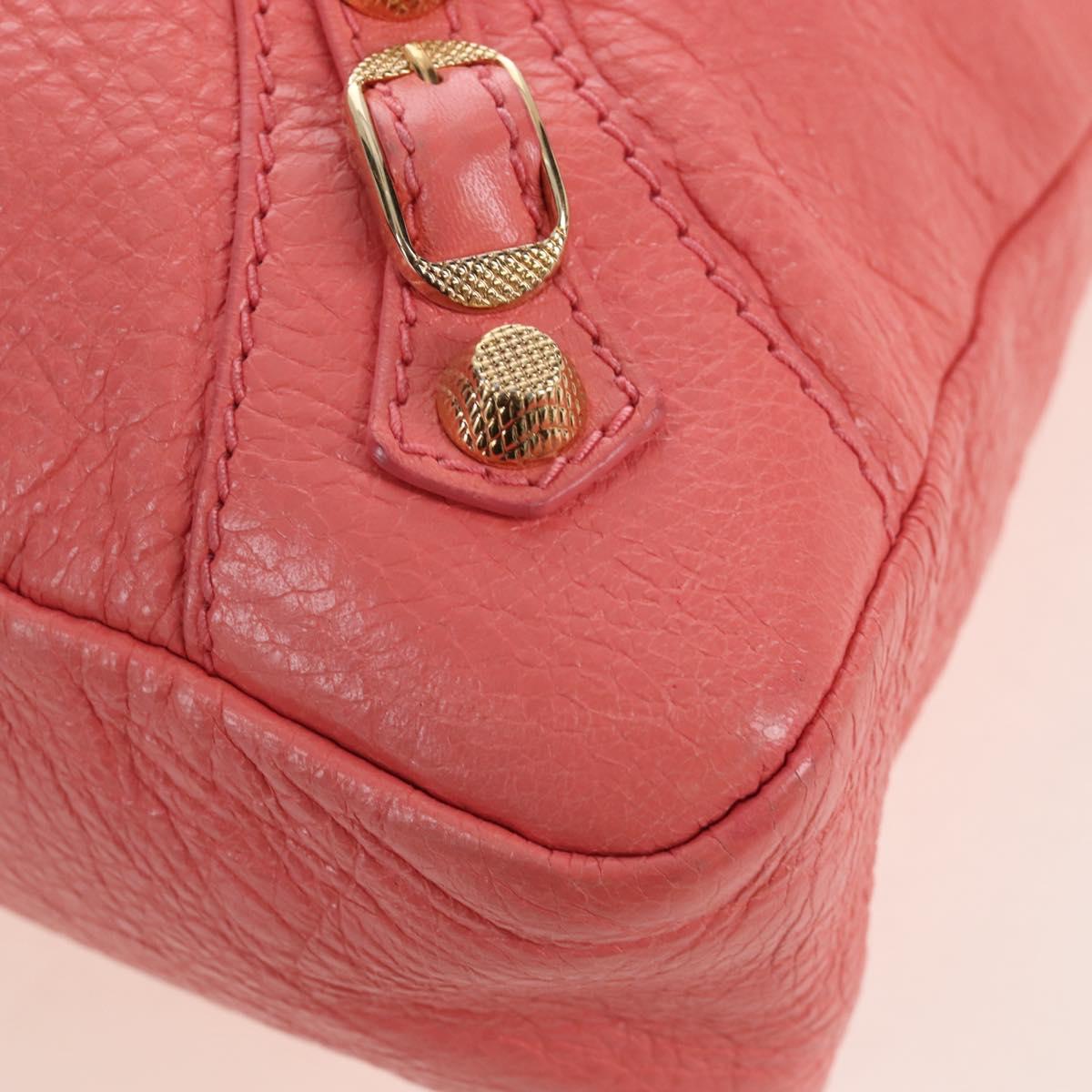 Balenciaga The Giant Town Hand Bag Leather 2way Pink Gold 285434 Auth ep16933M