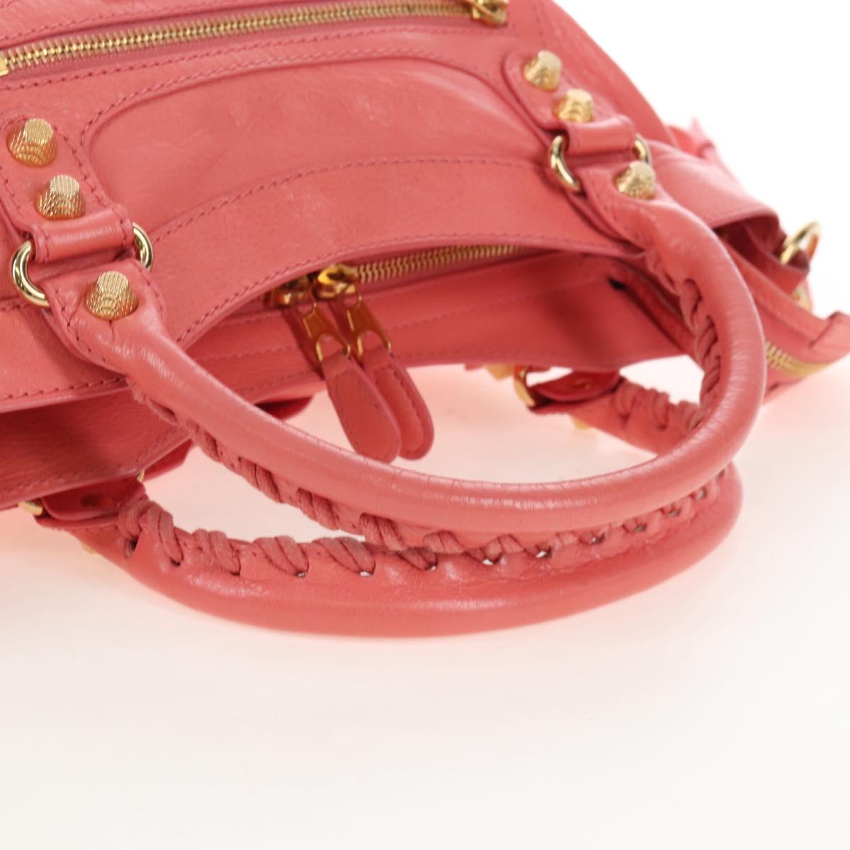 Balenciaga The Giant Town Hand Bag Leather 2way Pink Gold 285434 Auth ep16933M
