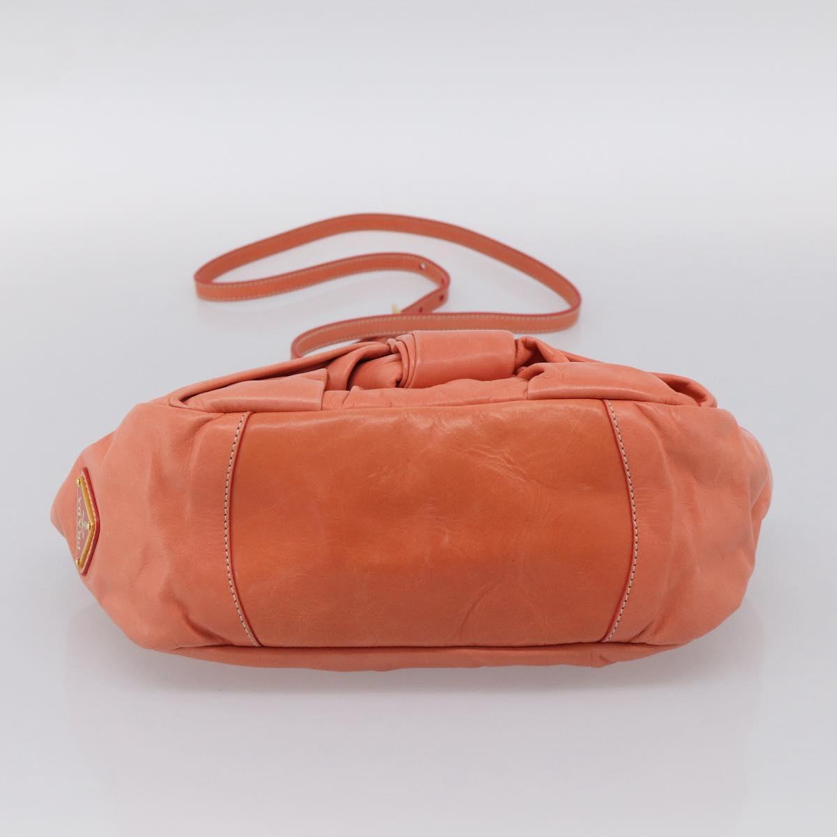 PRADA Hand Bag Leather 2way Pink Gold Tone Auth ep16936V