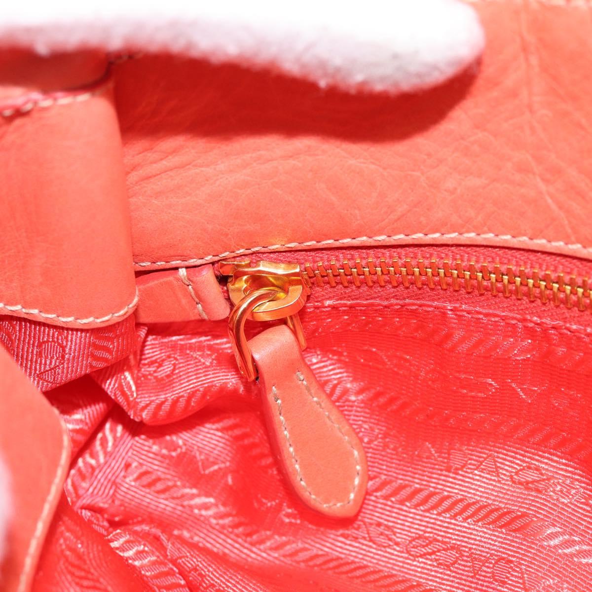 PRADA Hand Bag Leather 2way Pink Gold Tone Auth ep16936V