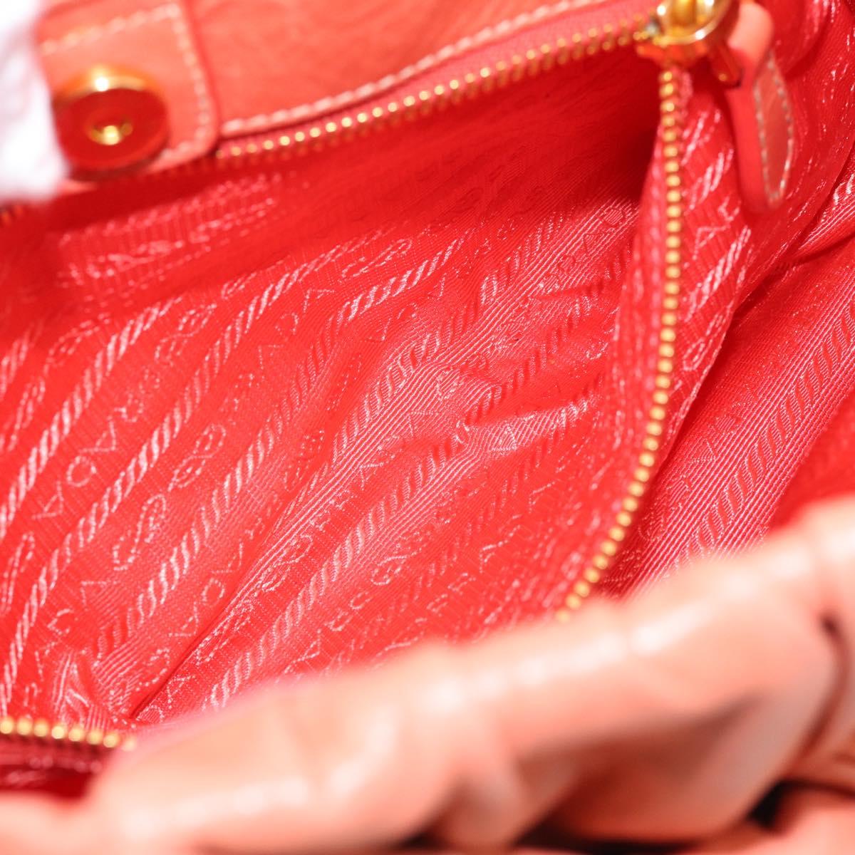 PRADA Hand Bag Leather 2way Pink Gold Tone Auth ep16936V