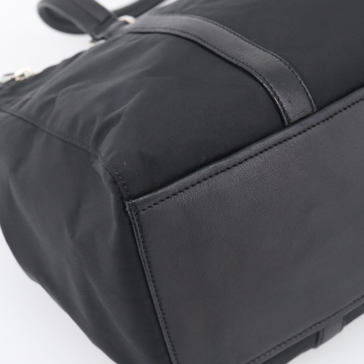 PRADA Hand Bag Nylon Black Silver Auth ep16937V